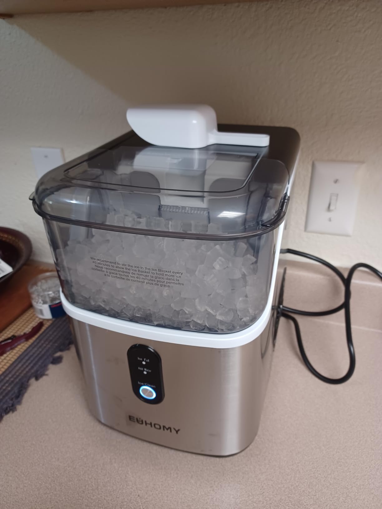 EUHOMY Nugget Ice Maker Countertop, Ready in 7 Mins, 35Lbs/24H Pebble Ice Maker Machine, Self-Cleaning, Stainless Steel customer photo 2
