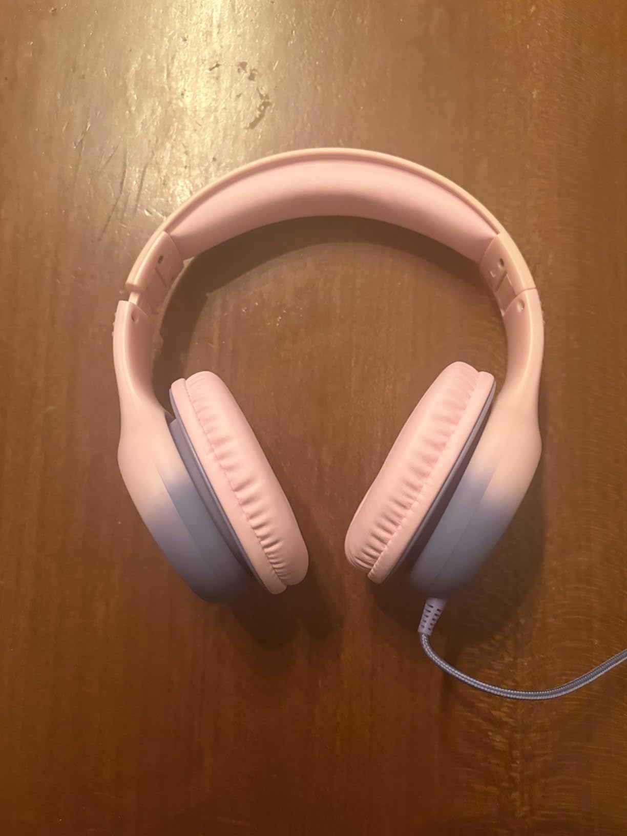 Over Ear Kids Headphones with HD Mic, Safe Volume Limited Wired Headphones for School, Travel, Stereo Sound Headphones with Cord, Foldable 3.5mm Headphones for iPad, Laptop, PC, Purple-Pink customer photo 2