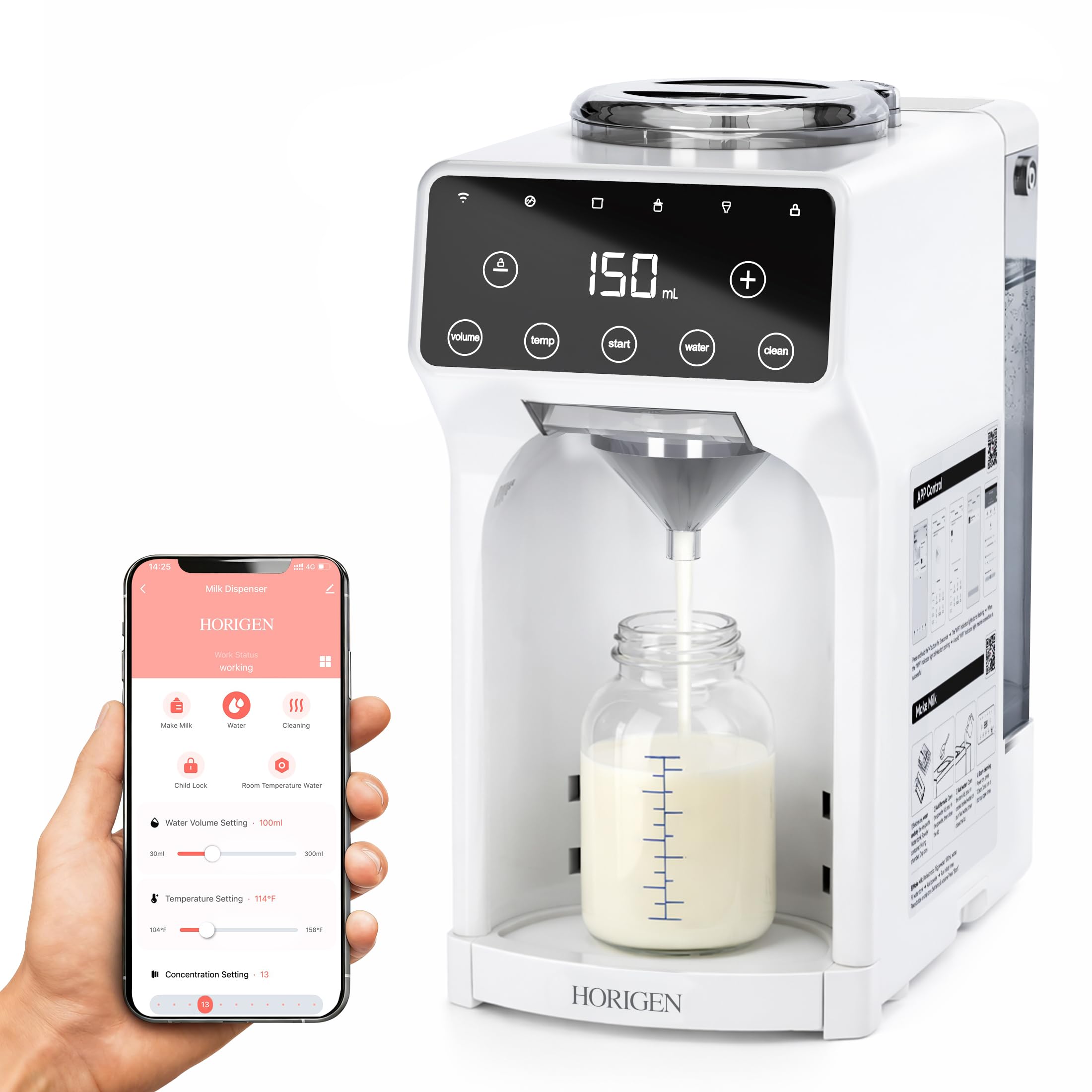 Horigen Baby Formula Dispenser Formula Maker - Advanced WiFi Bottle Maker Formula Machine with Automatic Mix & Clean, Instant Warm Water, Fast Milk Make with Accurate Dispensing & Temperature Control customer photo 1