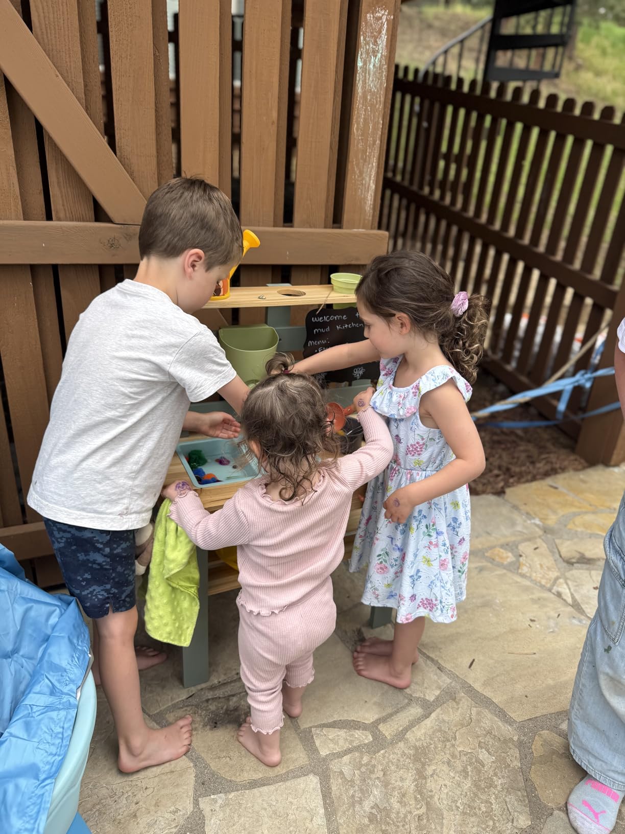 Lehoo Castle Mud Kitchen for Kids Outdoor, Wooden Play Kitchen with Real Faucet Sink, Pretend Play Kitchen Playset for Sensory Fun, Water, Cooking & Planting Toy for Toddler Boys Girls Ages 3+ customer photo 1