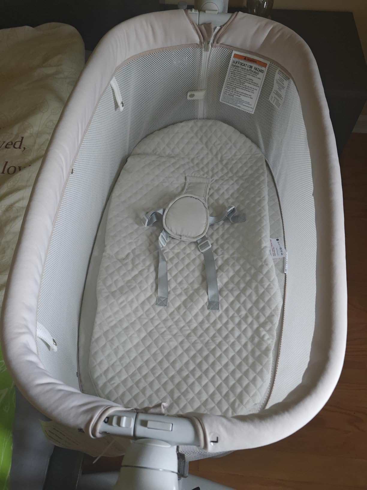 Electric Baby Bassinet, 7 Height Adjustable Rocking Bassinet for Baby, Auto Infant Sleeper with Timer, 12 Lullabies, Wheels, Smart Rocking Crib for Newborns customer photo 1