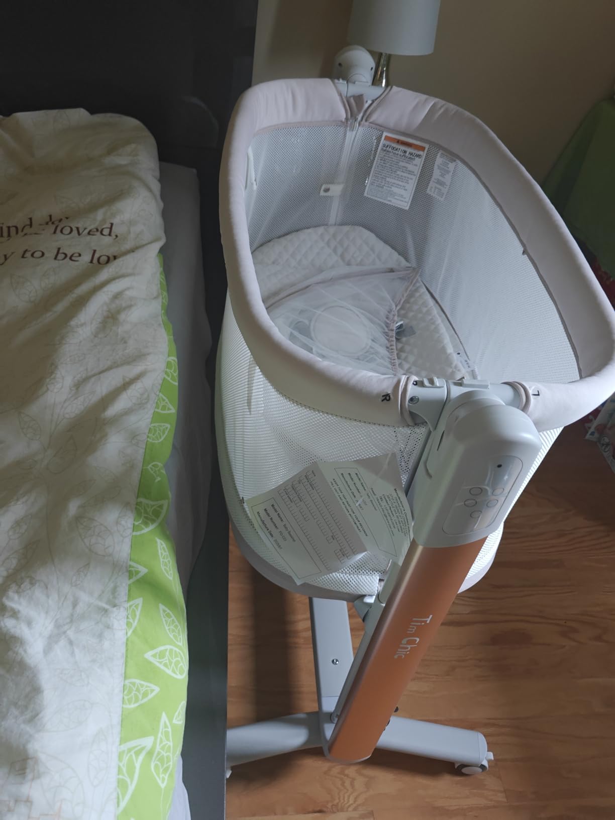 Electric Baby Bassinet, 7 Height Adjustable Rocking Bassinet for Baby, Auto Infant Sleeper with Timer, 12 Lullabies, Wheels, Smart Rocking Crib for Newborns customer photo 2