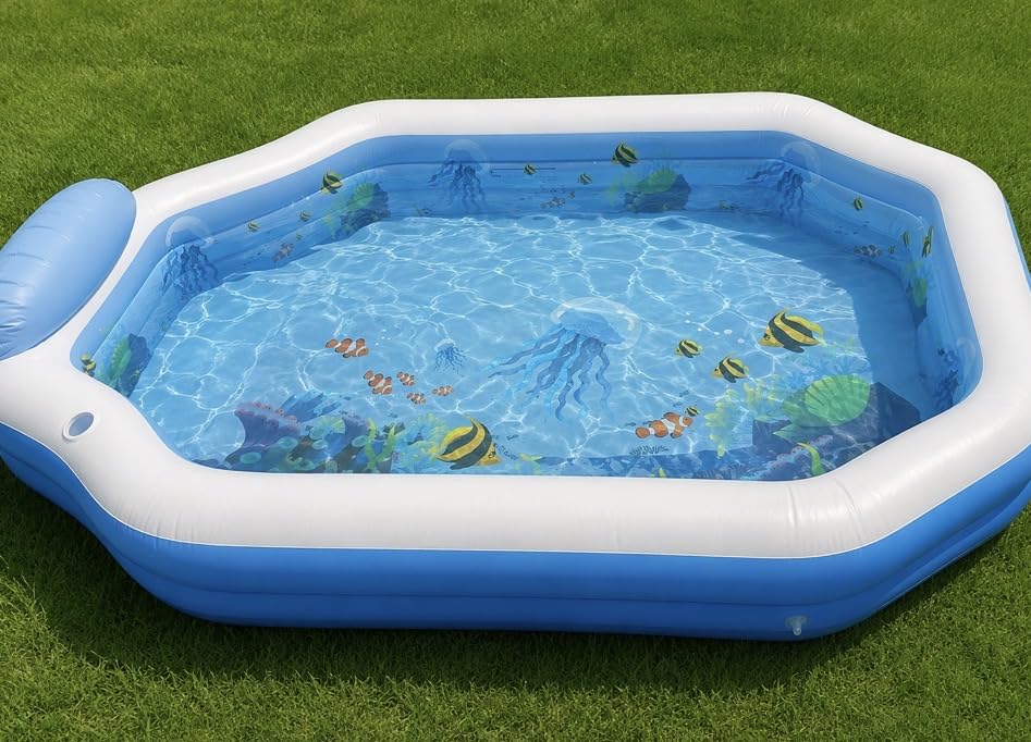 2026 Inflatable Pool with Canopy, Large Inflatable Pool 118