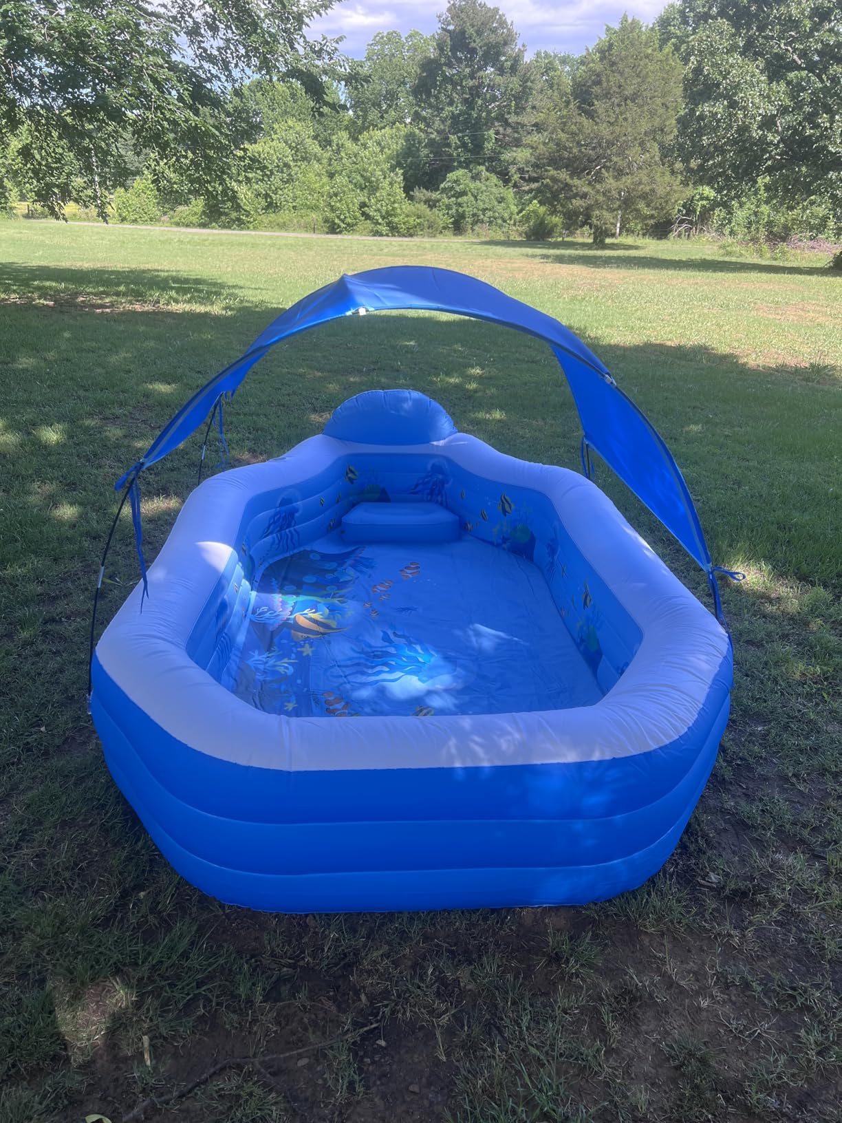 2026 Inflatable Pool with Canopy, Large Inflatable Pool 118