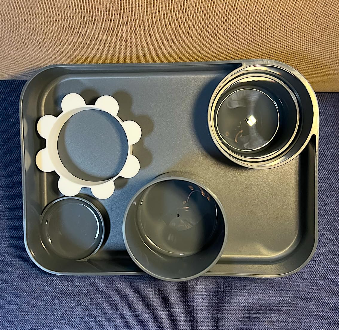 Car Seat Snack Tray for Toddlers - 3 Inch Cup Holder Fits Most Sippy Cups & Straw Bottles with Dip Well, Mess-Free Square Kids Travel Tray Road Trip Essentials, Black customer photo 2