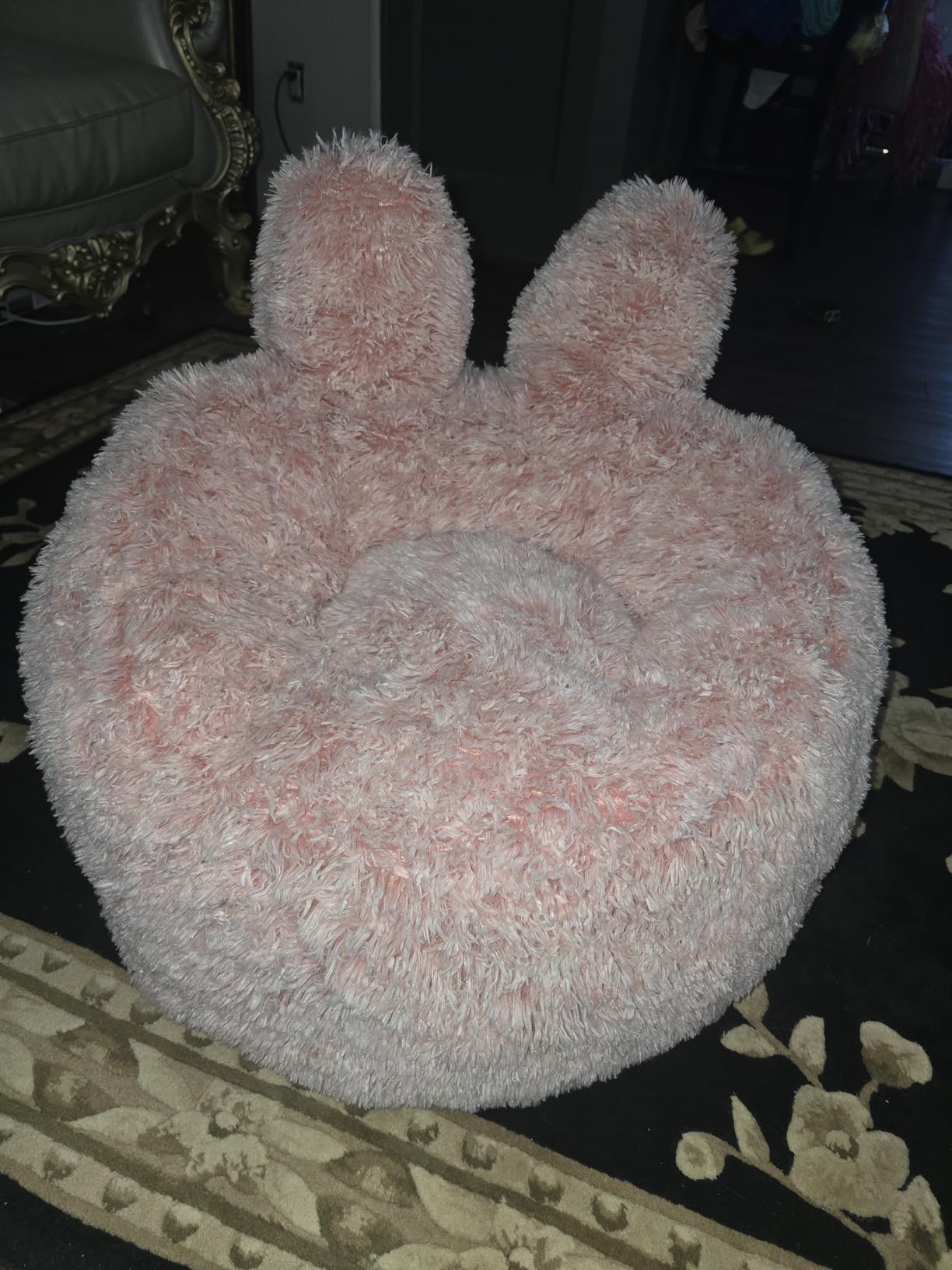 Fluffy Bean Bag Chair for Kids, with Plush Faux Fur Cover, 2.5FT Memory Foam Bean Bag Chairs for Teens & Kids, Ultra Soft Sofa for Living Room/Bedroom/Dorm,Pink customer photo 1