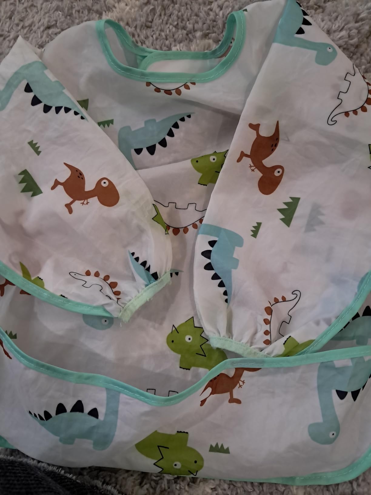 Accmor 3 Pack Long Sleeve Bibs, Baby Smock Waterproof Sleeved Bib Smock for Baby Toddler 6-36 Months customer photo 1