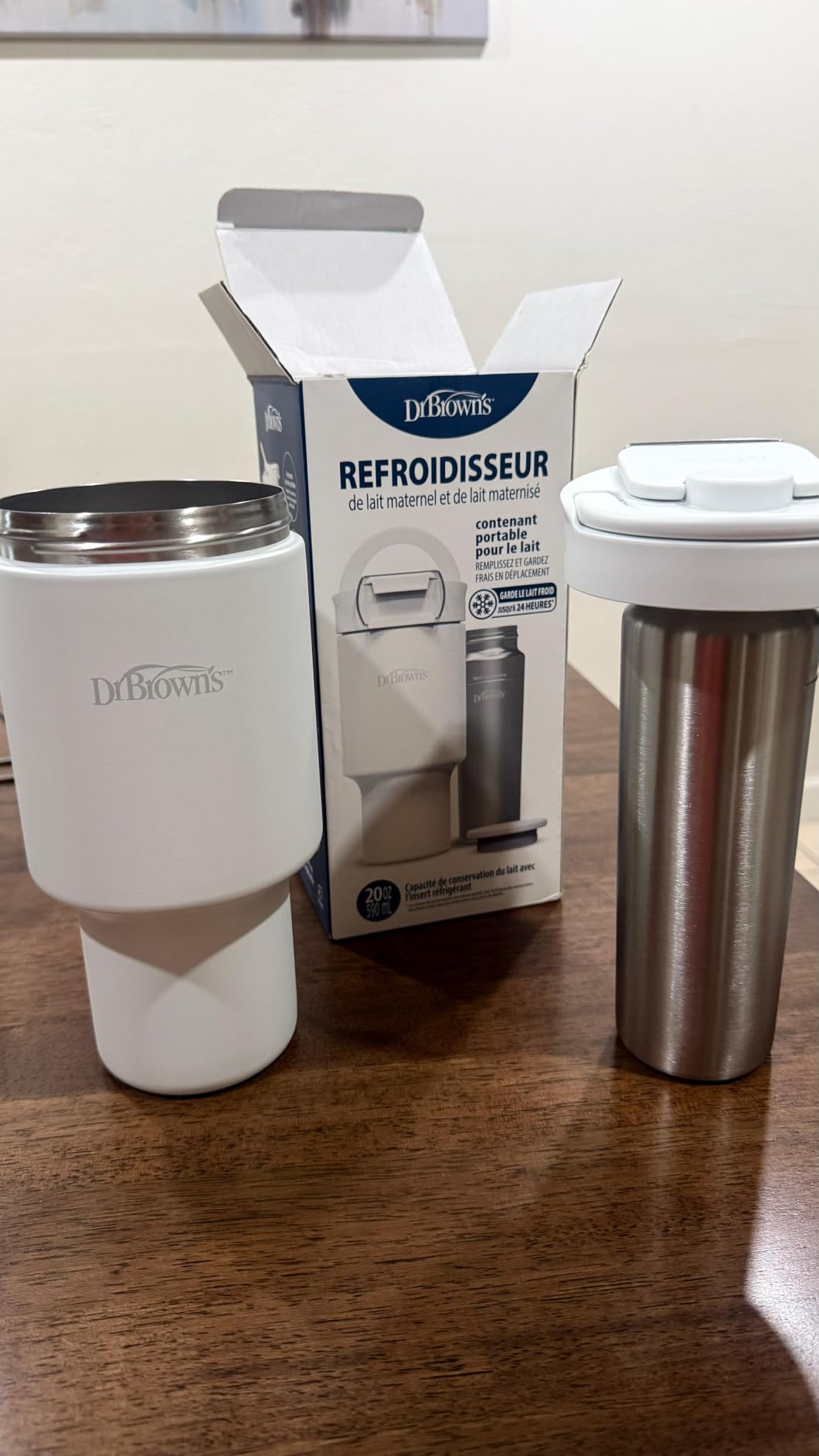 Dr. Brown's Breast Milk and Formula Chiller, Portable Insulated Storage for Breast Pumping and Bottle Feeding, 20 oz/590 mL Capacity, Arctic White, BPA-Free, 1-Pack customer photo 1