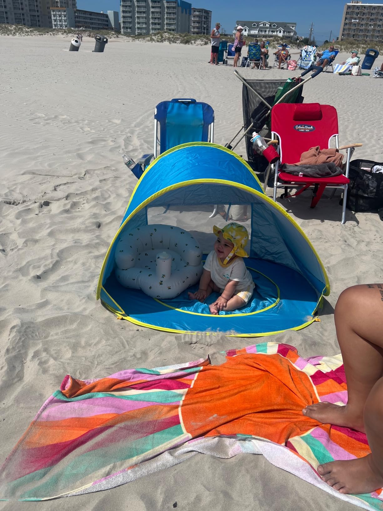Baby Beach Tent with Pool, Pop Up Sun Shelter UPF 50+ UV Protection for Infant Toddlers, Portable Shade Tent with Carry Bag for Beach Outdoor Travel customer photo 2