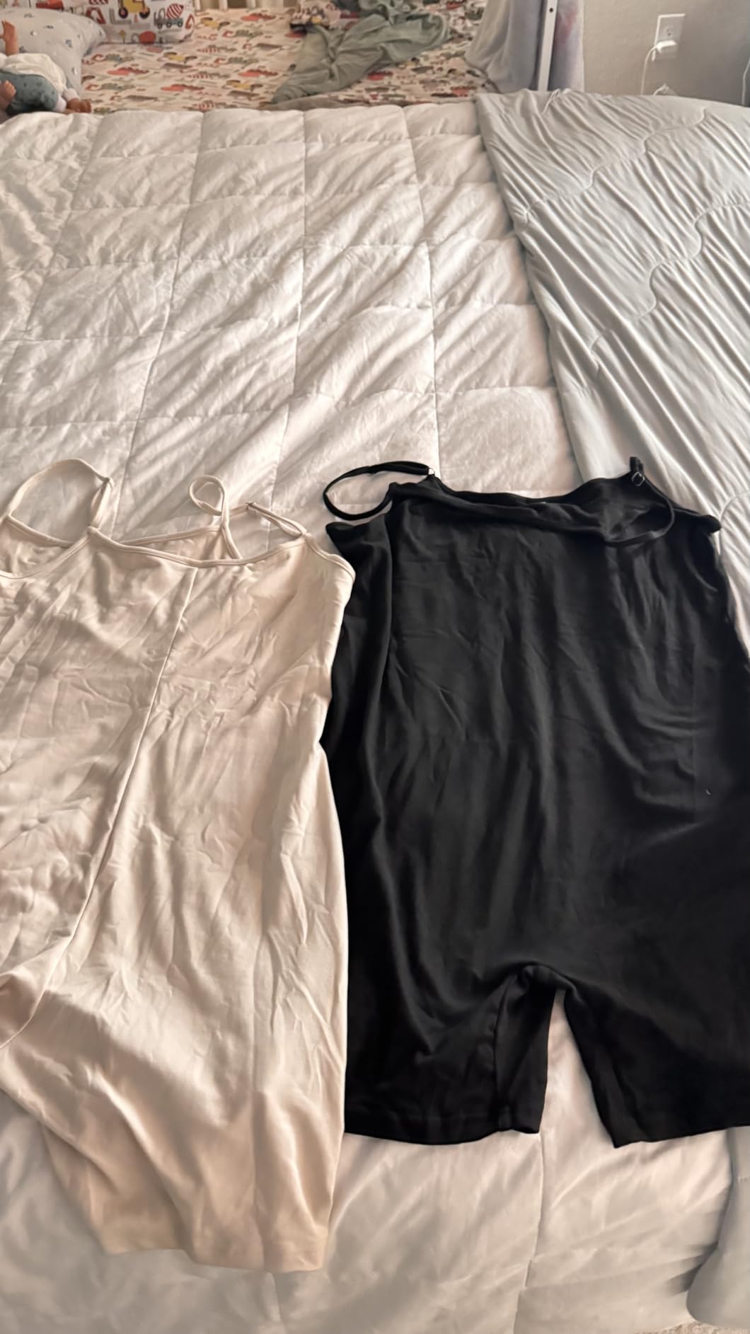 3 Pack Women's Maternity Spaghetti Strap Jumpsuit Shorts Pregnancy Rompers U Neck Sleeveless Tank Tops Bodysuits customer photo 1