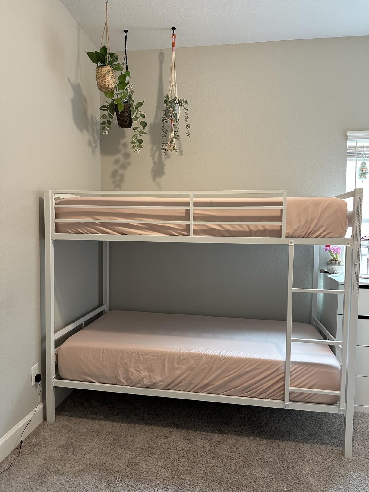 GalnFu Metal Bunk Bed Twin Over Twin, Heavy Duty Steel Frame with Full-Length Guardrail, Space-Saving Design with Under-Bed Storage, No Box Spring Needed, Noise-Free, Easy Assembly, Black customer photo 2