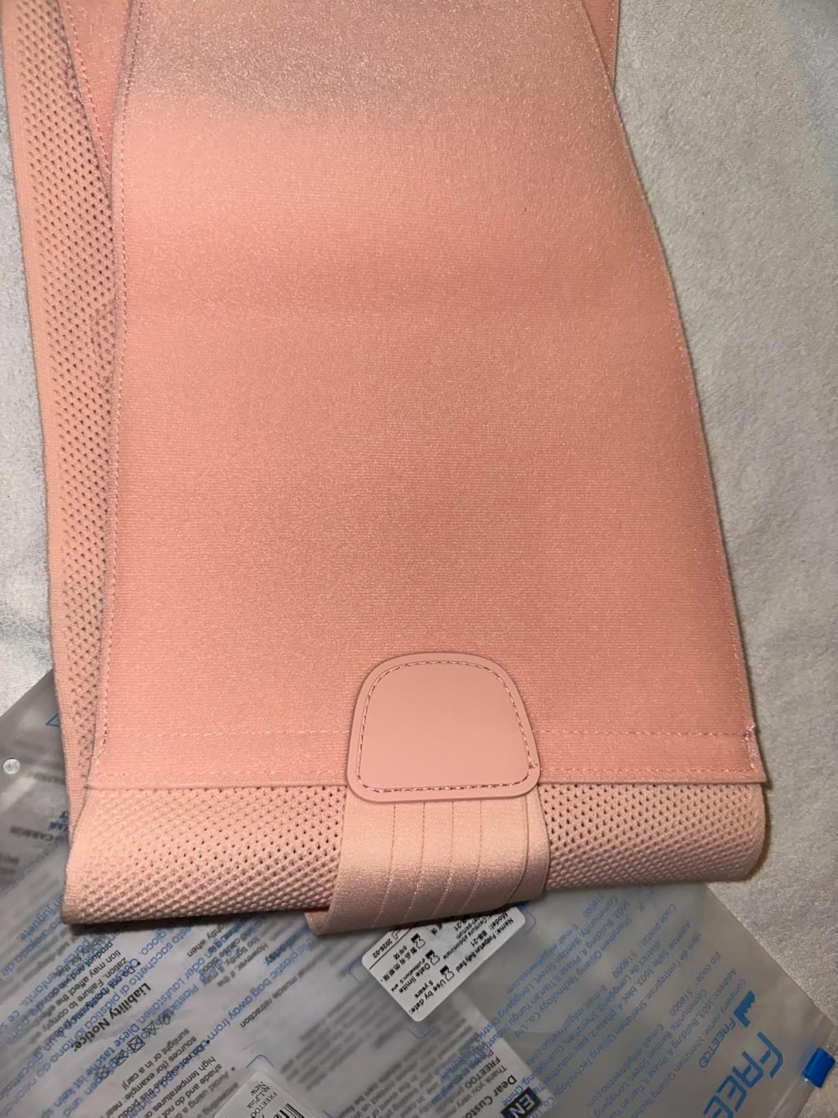 FREETOO Postpartum Belly Band Wrap for Women, Abdominal Binder Post Surgery, for Natural Delivery, C Section Belly Binder Post Partum, Stomach Binder Postpartum with Adjustable Compression, M, Pink customer photo 1