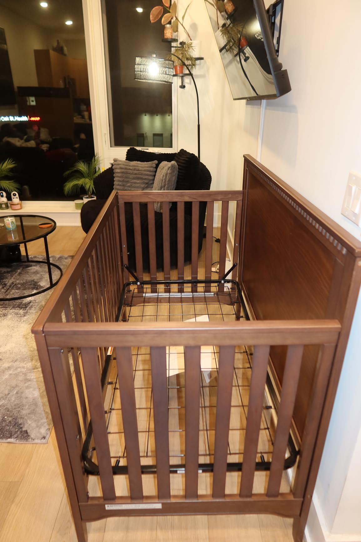 Delta Children Kendall 6-in-1 Convertible Crib - Converts from Baby Crib to Toddler Bed, Daybed, Sofa Bed and Full-Size Bed with and Without Footboard, Fits Full-Size Crib Mattress, Teak Brown customer photo 1