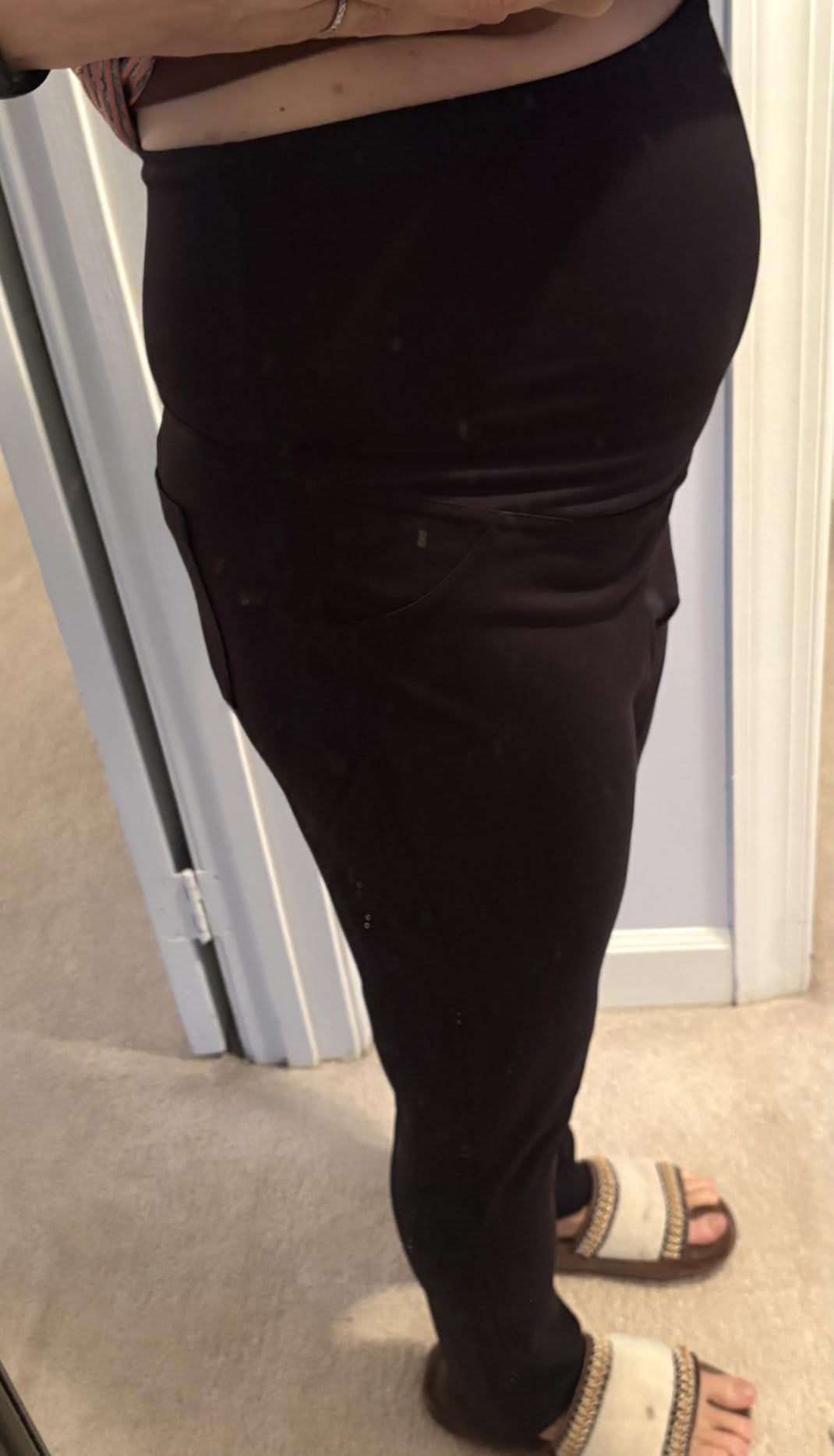 Ingrid & Isabel Everyday Maternity Ponte Pant - Over Belly Support Panel, Structured Pull-On Dress Pants for Women customer photo 2