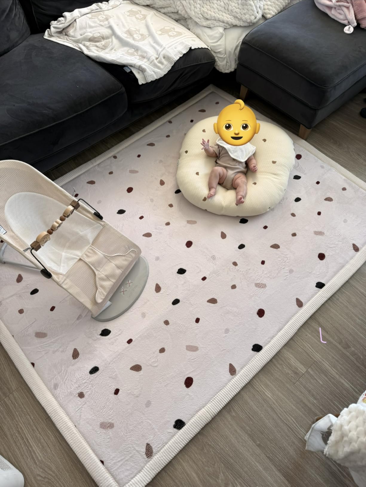 Hakuna Matte CloudSoft Play Mat - Beige (1.27x1.27m) | Super Soft & Waterproof Baby Rug | Luxury Cushioned Comfort | Safe & Non-Toxic for Tummy Time | Oeko-TEX Certified Modern Home Decor customer photo 2