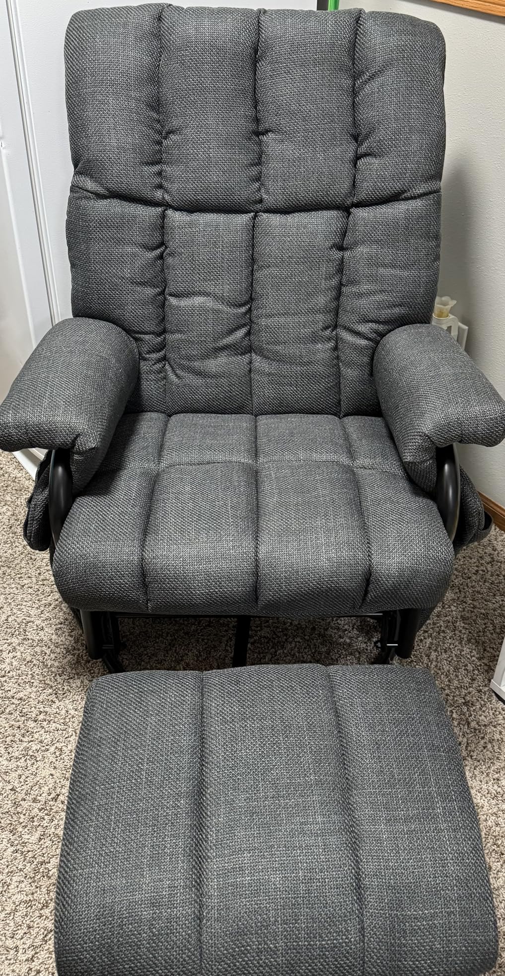 JIASTING 360 Degree Swivel Recliner Chair with Ottoman & Double Side Pockets, Nursing Glider Rocking Recliner Chair, Gliding Chairs for Nursery, Living Room, Bedroom, Office (Gray) customer photo 2
