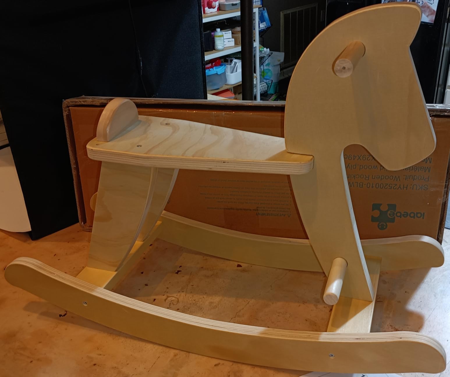 labebe - Wooden Rocking Horse, Baby Wooden Ride On Toys for 12M+, Classic Rocker Toy with Removable Fence, Toddler Riding Toy Indoor/Outdoor, Nursery Birthday Gift (Natural) customer photo 2