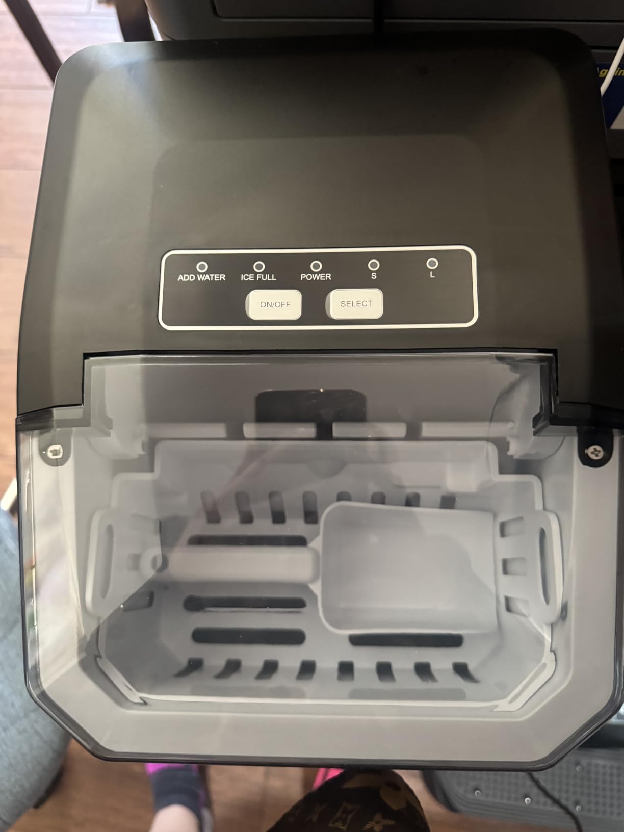 inoviva Nugget Ice Maker Countertop, 40lbs/24H Soft Chewable Pellet Ice Machine with Self-Cleaning, Sonic Ice Maker for Home Kitchen, Office - Black Stainless customer photo 1