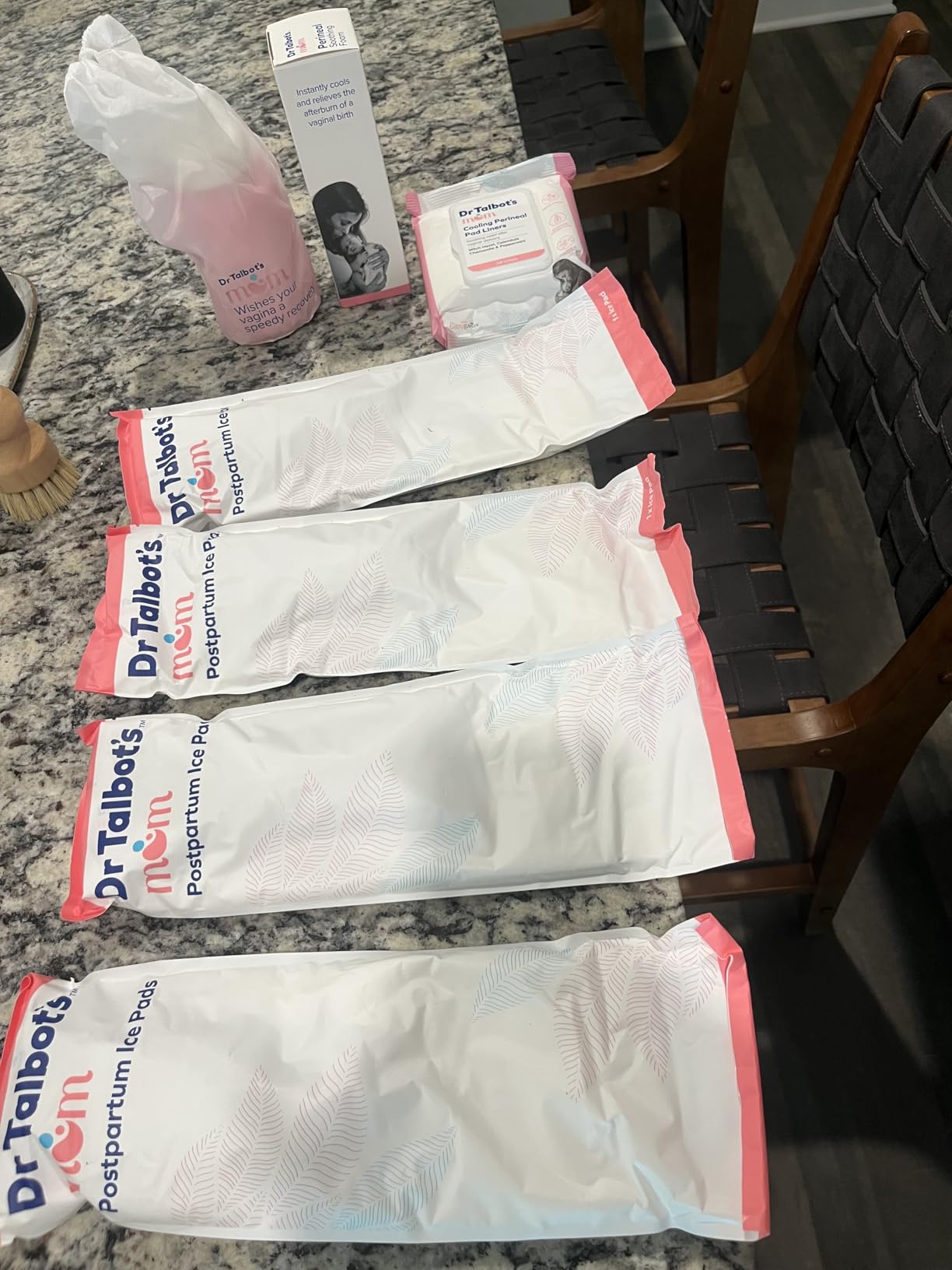 Dr. Talbot's Mom Postpartum Recovery Kit, Hospital Bag Essentials, Includes Peri Bottle, Perineal Soothing Foam, 4 Postpartum Ice Pads & 24 Perineal Pad Liners customer photo 2