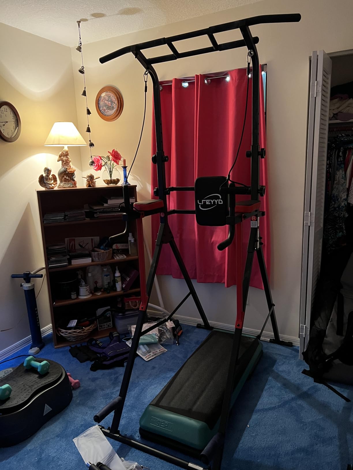 Power Tower Pull Up Bar Free Standing - 13-Level Adjustable Height Dip Station with X-Frame Stability, Multi-Grip Handles, Backrest, Anti-Slip Foot Pads - Home Gym Strength Training Equipment customer photo 1