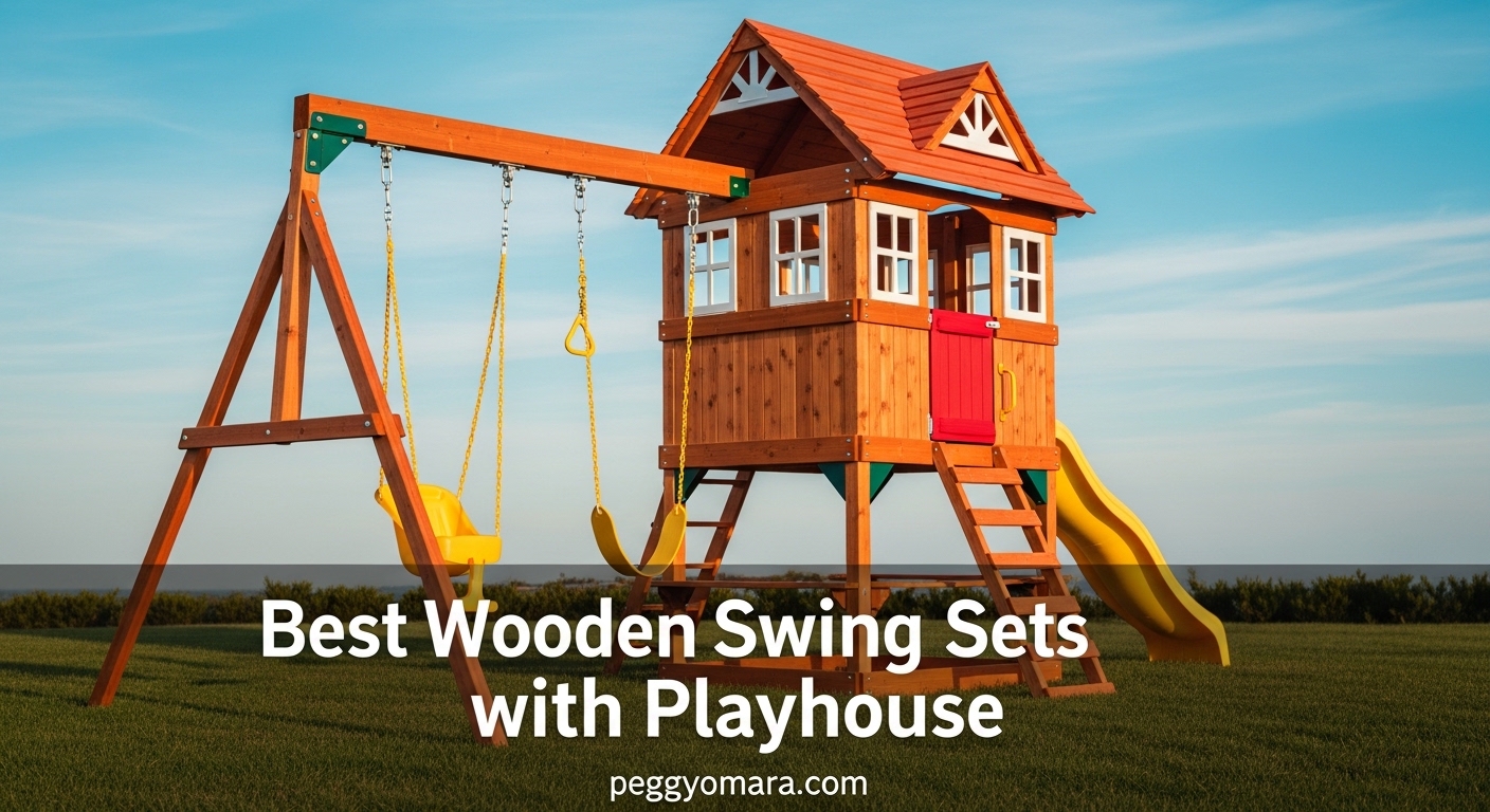 Best Wooden Swing Sets with Playhouse