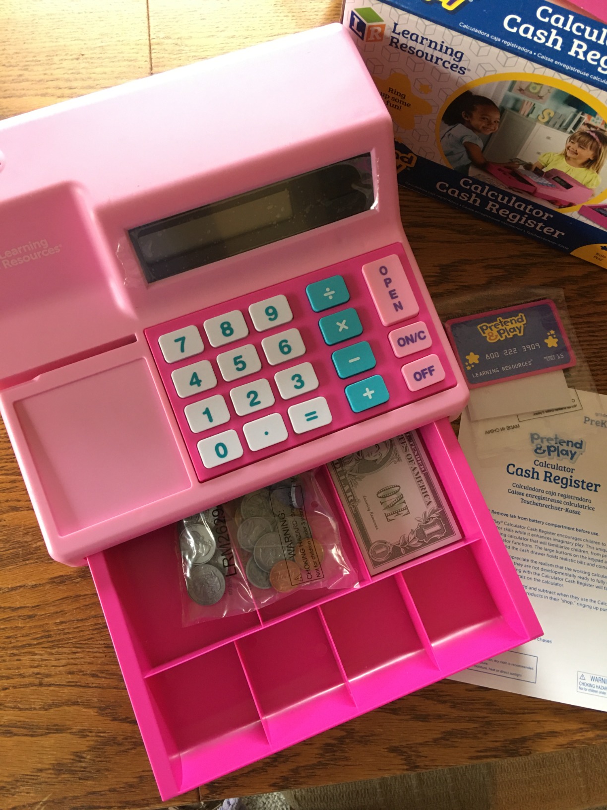 Learning Resources Pretend & Play Calculator Register Toy - Kids Play Set & Credit Card, Teaching Math Set customer photo 1