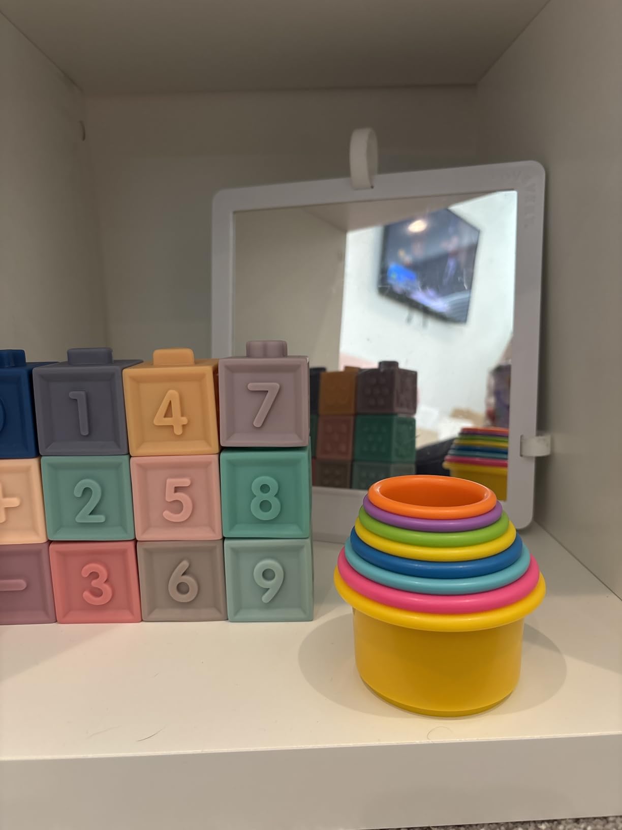 The First Years Stack & Count Stacking Cups - Colorful Baby Stacking Water Toys Set - Stackable Cups for Learning - Baby Bath Toys - Toddler Water Table Toys - 8 Count customer photo 1