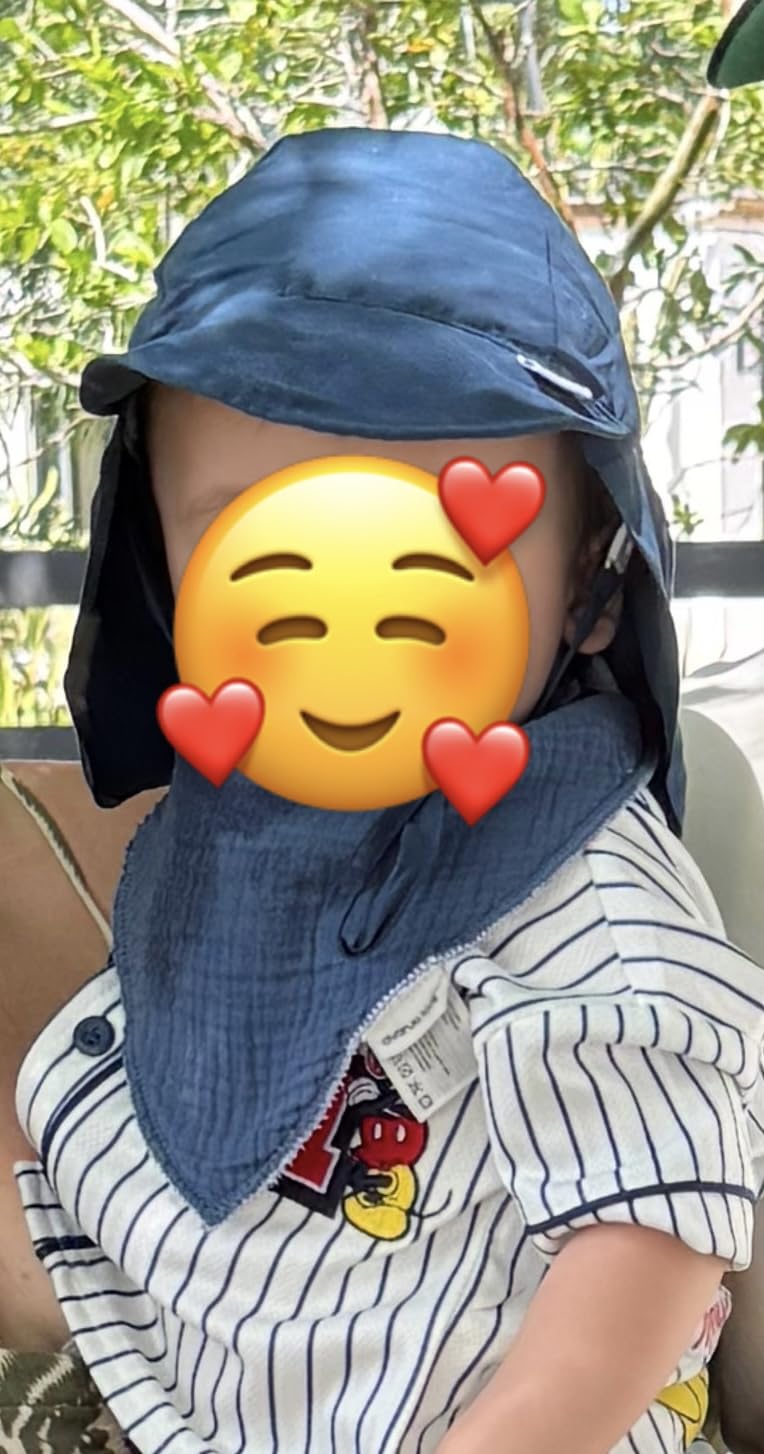 Unisex-Baby Flap Sun Protection Swim Hat, UPF 50+ Adjustable Baby Boys Girls Summer Beach Hat customer photo 1