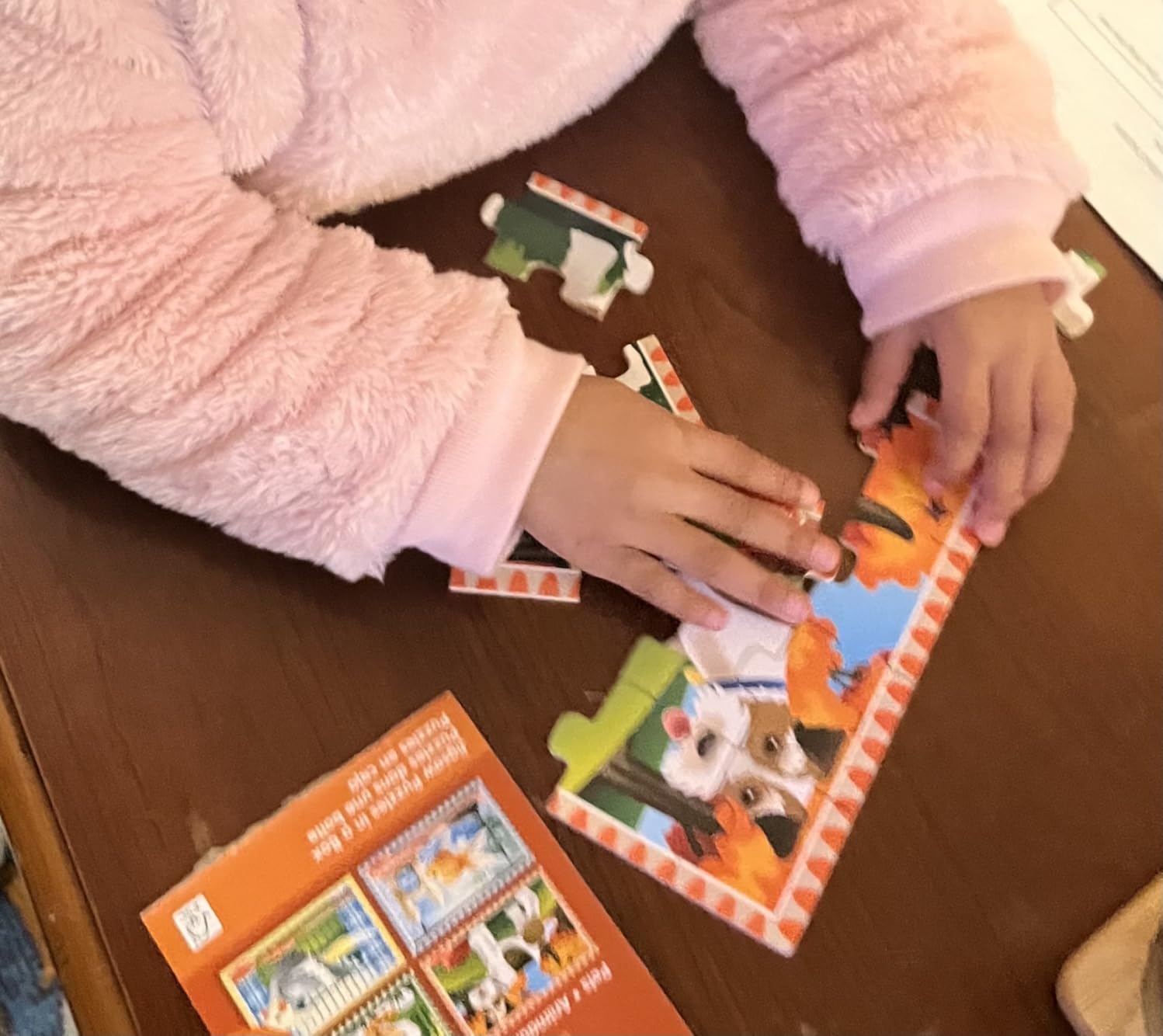 Melissa & Doug 4-in-1 Wooden Pets Jigsaw Puzzle Set, 48 Pieces with Storage Box, Toddler Puzzle Toy for Kids Ages 3+ - FSC Certified customer photo 1