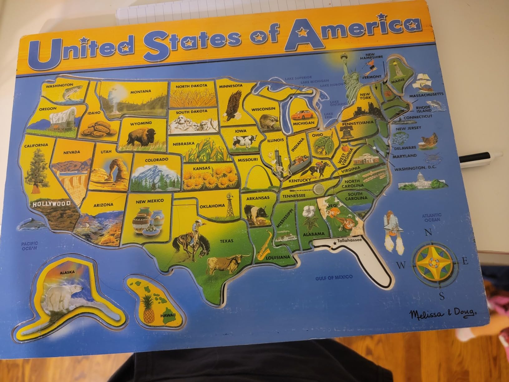 Melissa & Doug USA Map Wooden Puzzle (45 pcs) customer photo 1