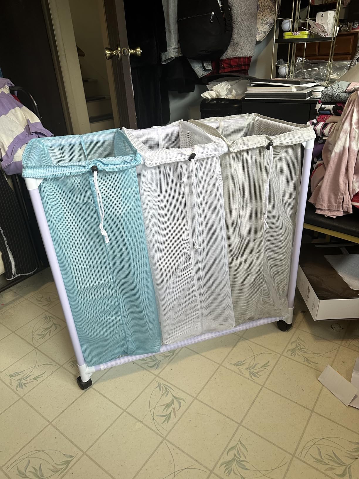 Whitmor Triple Laundry Sorter with Wheels customer photo 1