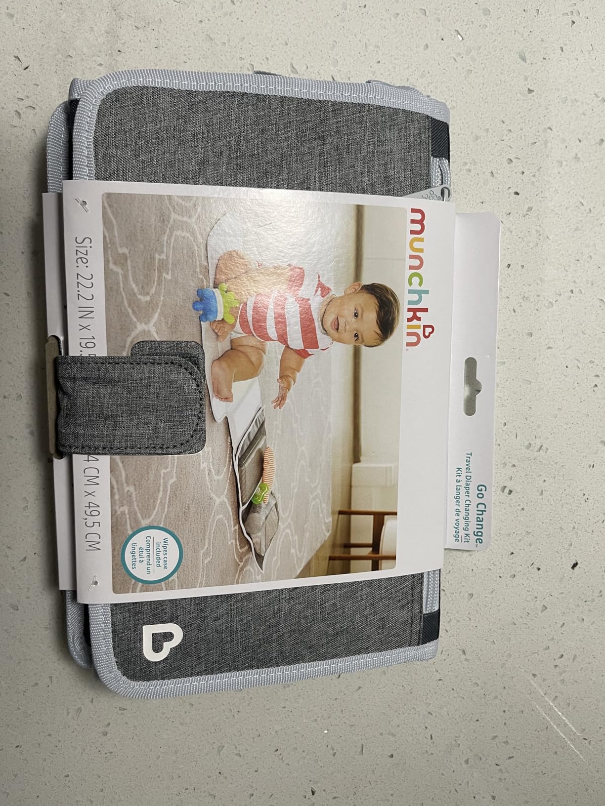 Munchkin Go Change Portable Diaper Changing Kit with Changing Pad and Wipes Case, Grey customer photo 2