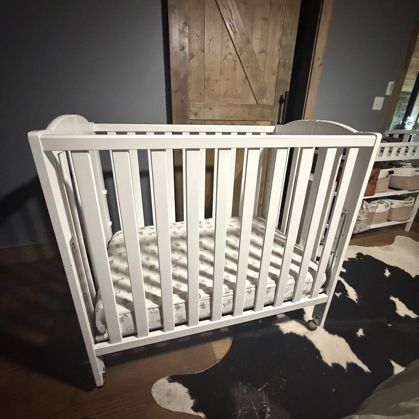 Dream On Me 3-in-1 Portable Folding Stationary Side Mini Baby Crib in Natural & Mattress, GreenGuard Gold & BSA, Use as Changer & Playpen, Locking Wheels, 3 Mattress Heights, Extra Firm Mattress customer photo 1