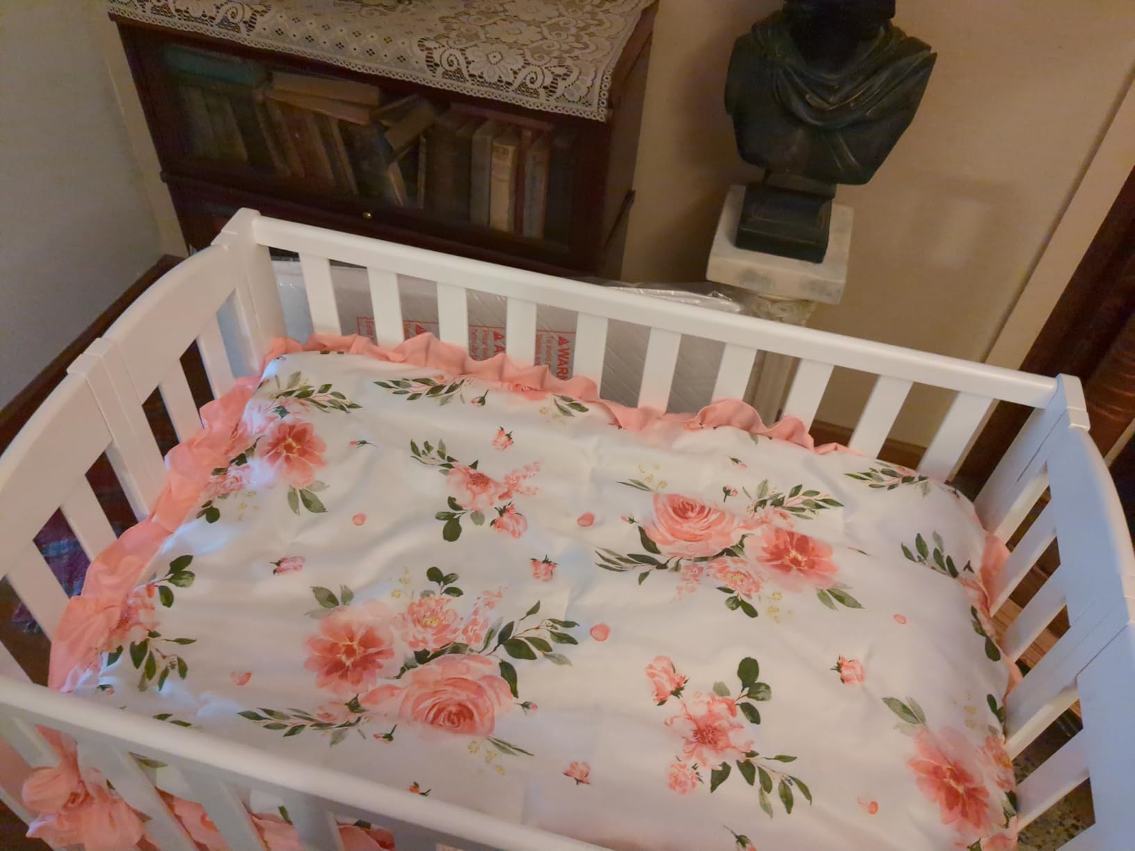Dream On Me 3-in-1 Portable Folding Stationary Side Mini Baby Crib in Natural & Mattress, GreenGuard Gold & BSA, Use as Changer & Playpen, Locking Wheels, 3 Mattress Heights, Extra Firm Mattress customer photo 2