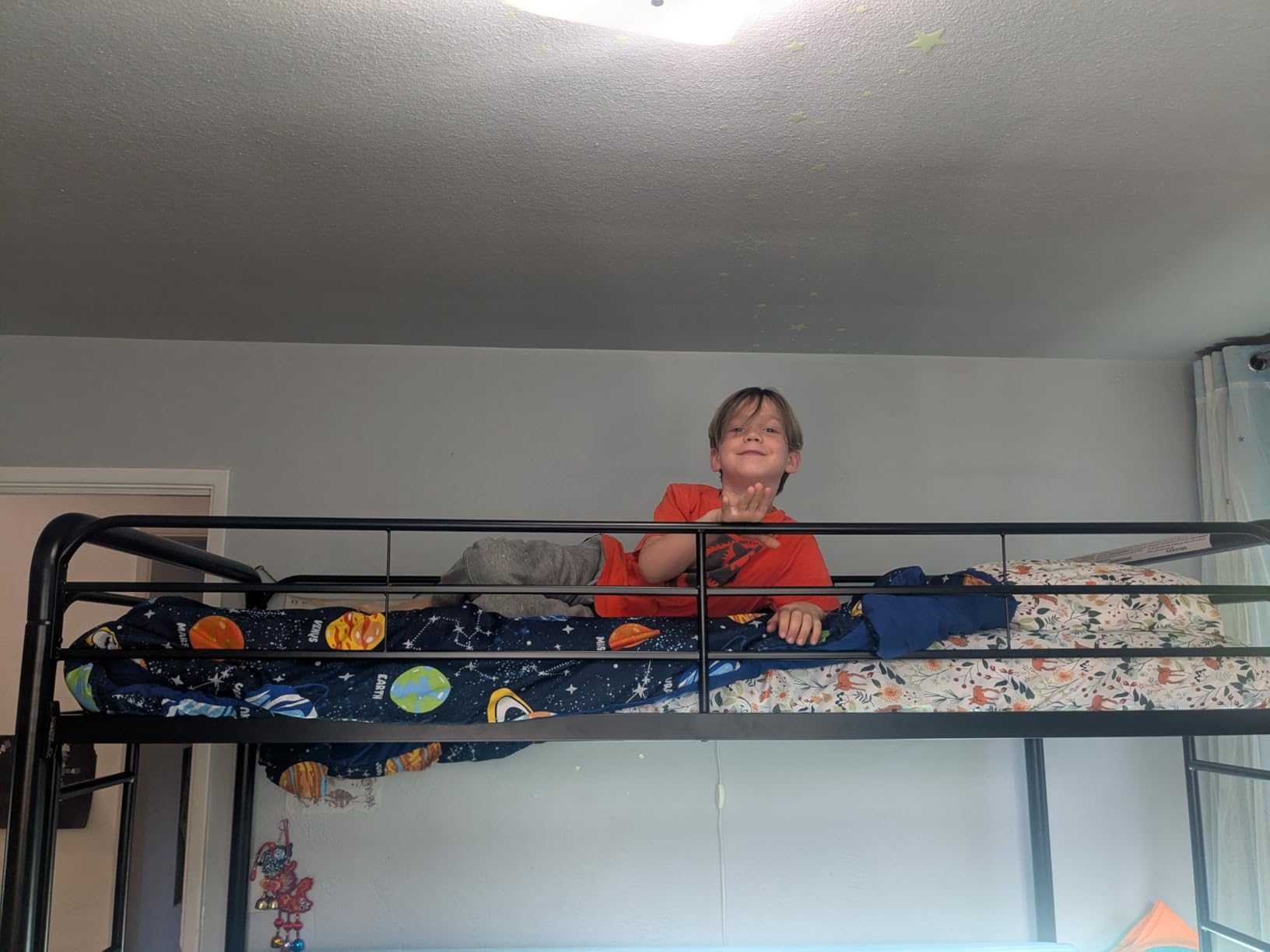 DHP Dusty Metal Bunk Bed with Secured Ladders, Twin/Full, Black customer photo 1