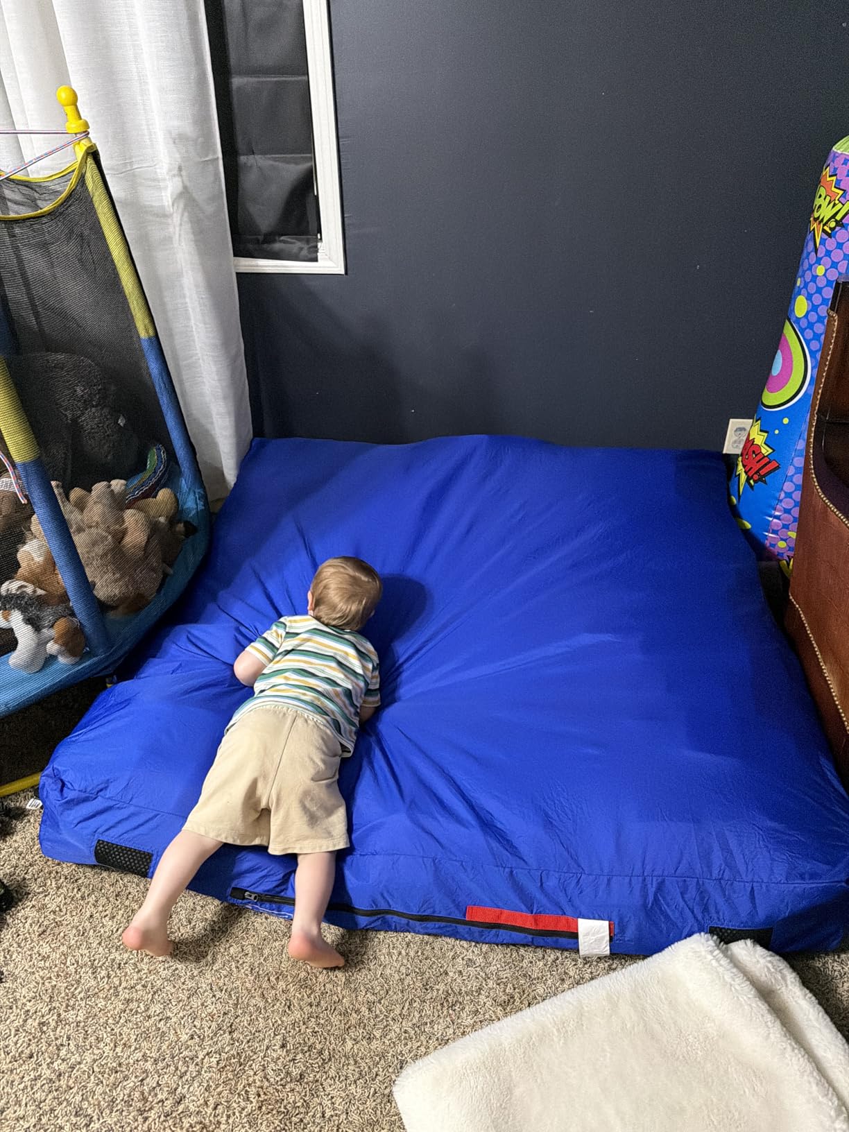 Skil-Care Crash Pad for Kids | Sensory Crash Mat for Active Play | High-Density & Soft Foam Blocks Landing Zone | Kids Jumping Pillow for Indoor & Outdoors Use with Durable Nylon Cover - 5x5 feet customer photo 1