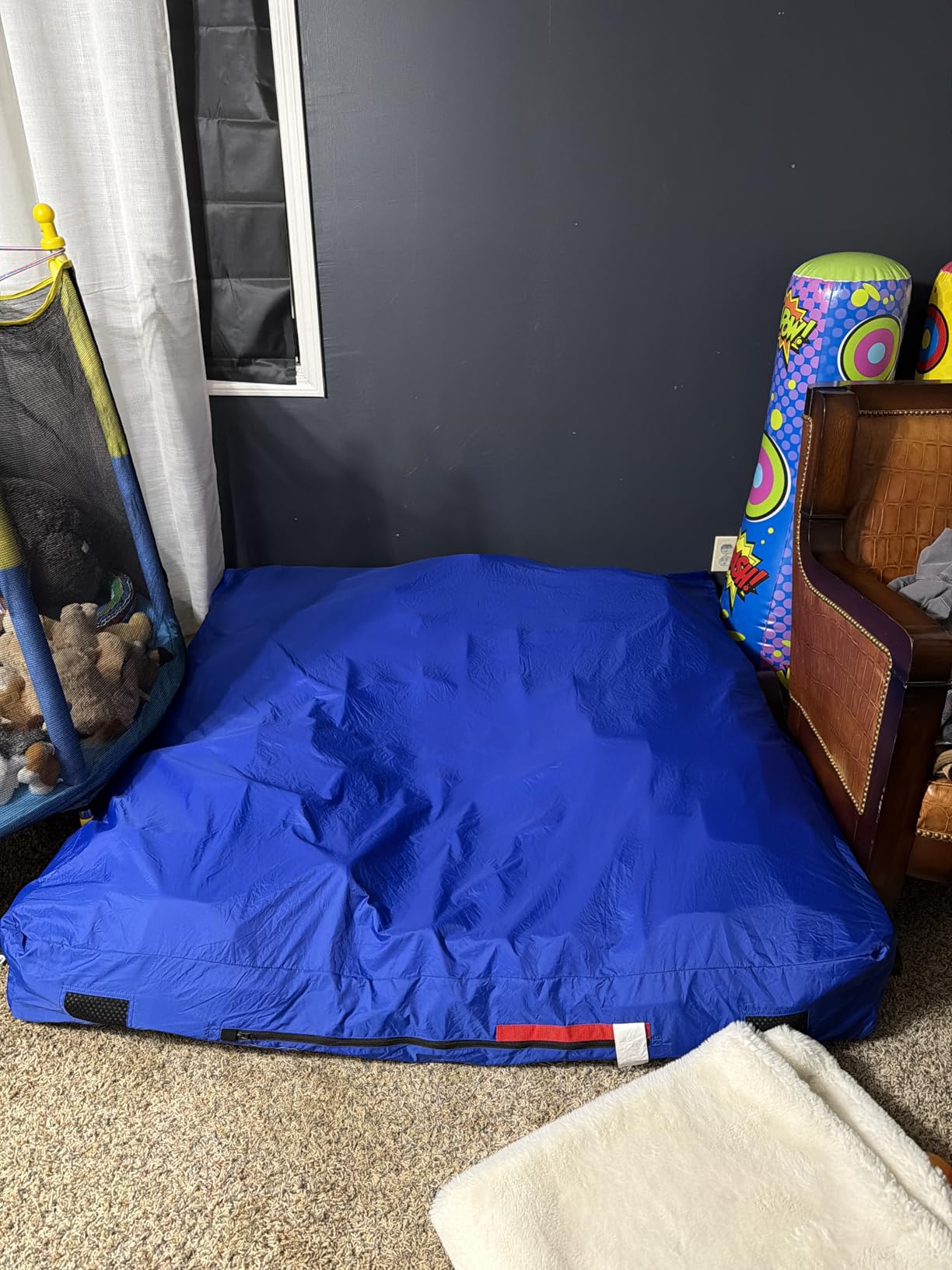 Skil-Care Crash Pad for Kids | Sensory Crash Mat for Active Play | High-Density & Soft Foam Blocks Landing Zone | Kids Jumping Pillow for Indoor & Outdoors Use with Durable Nylon Cover - 5x5 feet customer photo 2