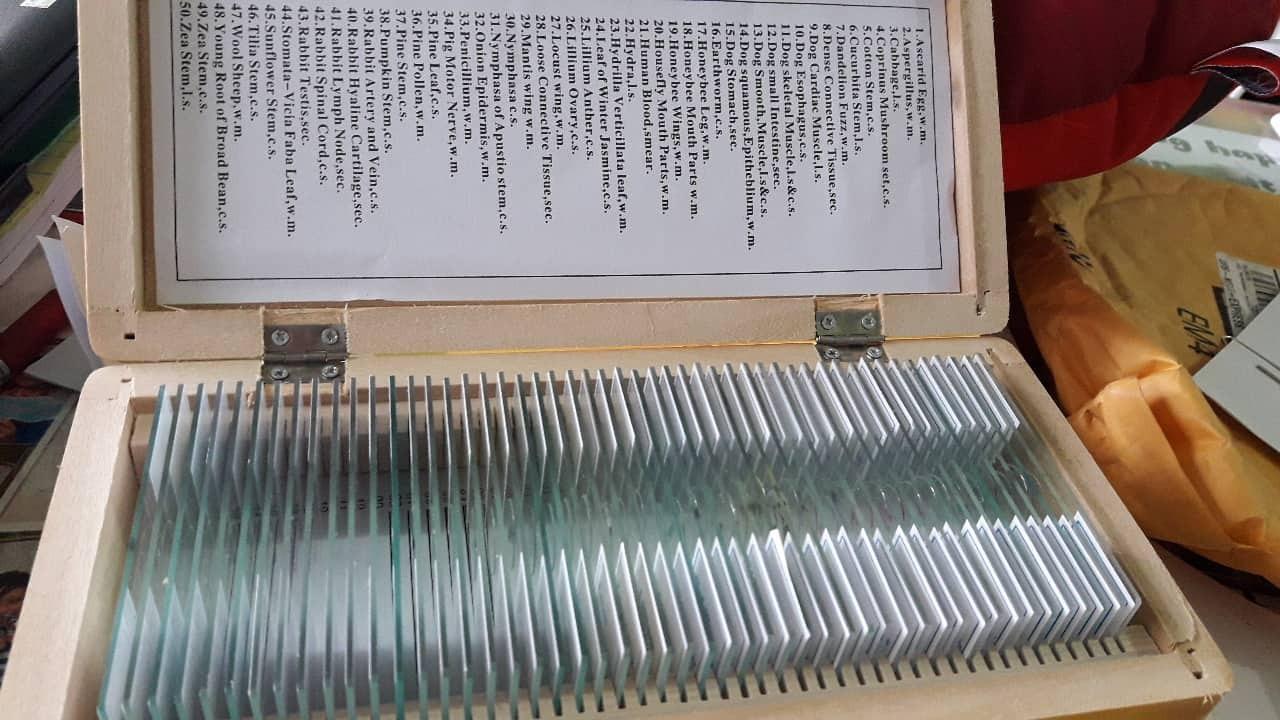 AmScope PS50A Prepared Microscope Slide Set for Basic Biological Science Education, 50 Biology and Pathology Slides, Includes Fitted Wooden Case customer photo 1