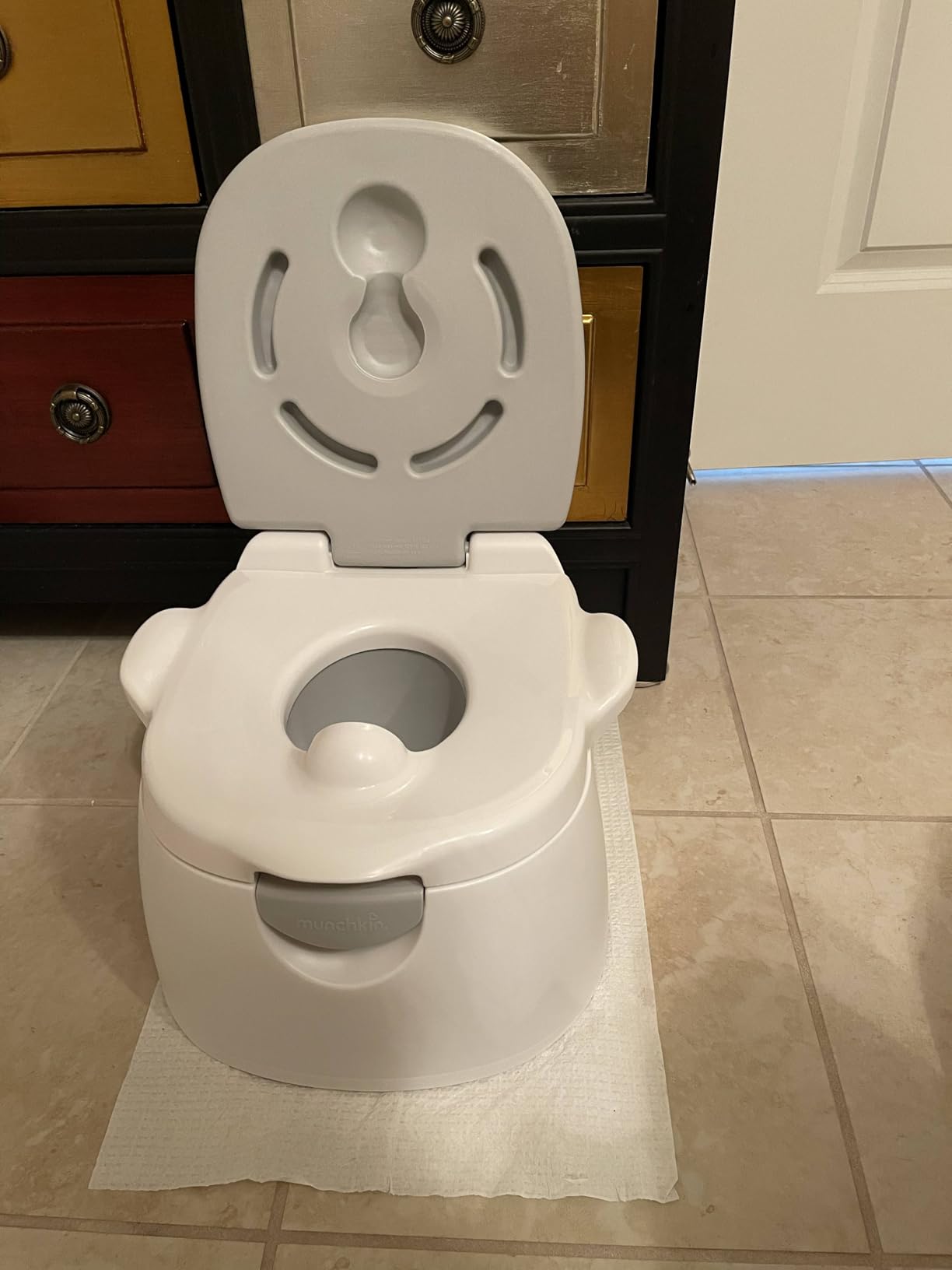 Munchkin Arm & Hammer Multi-Stage 3-in-1 Potty Seat, (Potty Chair, Trainer Ring and Step Stool), Grey customer photo 1
