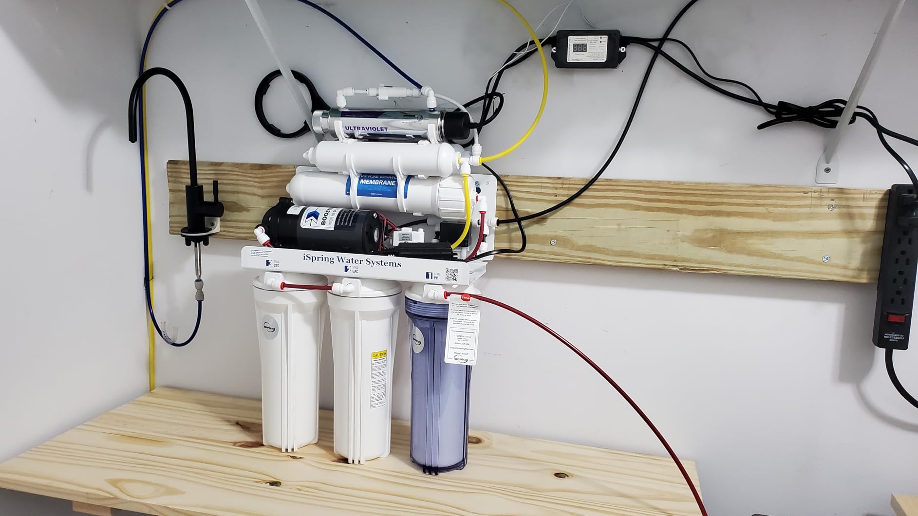 iSpring RCC1UP-AK, 100 GPD 7-Stage Reverse Osmosis Under Sink Water Filtration System with Boost Pump, Alkaline Remineralization and UV Filter, Patented Top-Mounted Faucet Design for Easy Installation customer photo 2