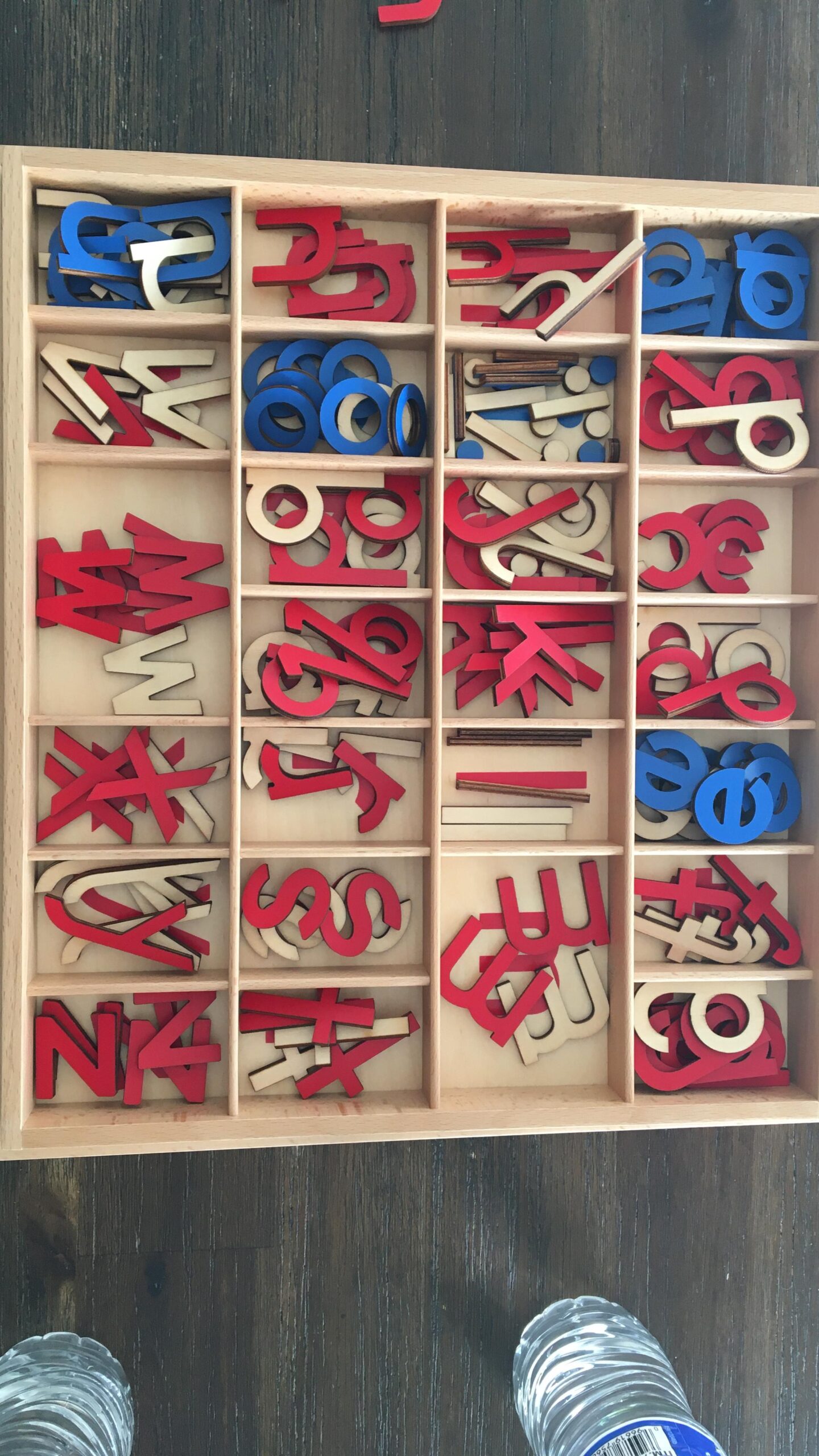Elite Montessori Wooden Movable Alphabet with Box Preschool Spelling Learning Materials (Red & Blue, 5mm Thick) customer photo 2