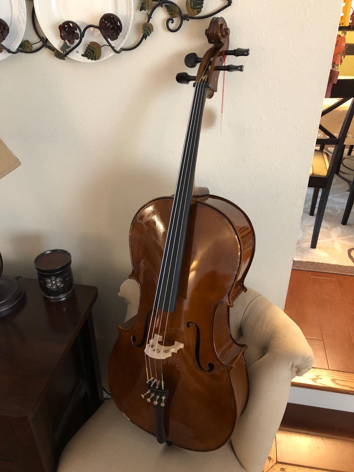 Cecilio 3/4 Size Cello, Beginner Cello 3/4, Acoustic Cello Set with Portable Bag, Bow, Rosin, Stand, String Musical Instruments for School Orchestras, Performances customer photo 1