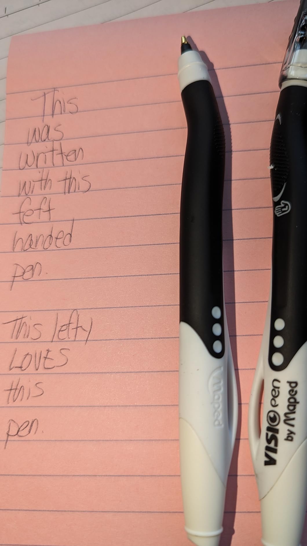 Maped - Visio Left-Handed Quick-Drying Ballpoint Pen - 3 Pack - Writing Notes - Left-Handed Design - Quick-Drying Ink for Smudge-Free Writing - Comfortable Grip, Versatile Colors customer photo 2