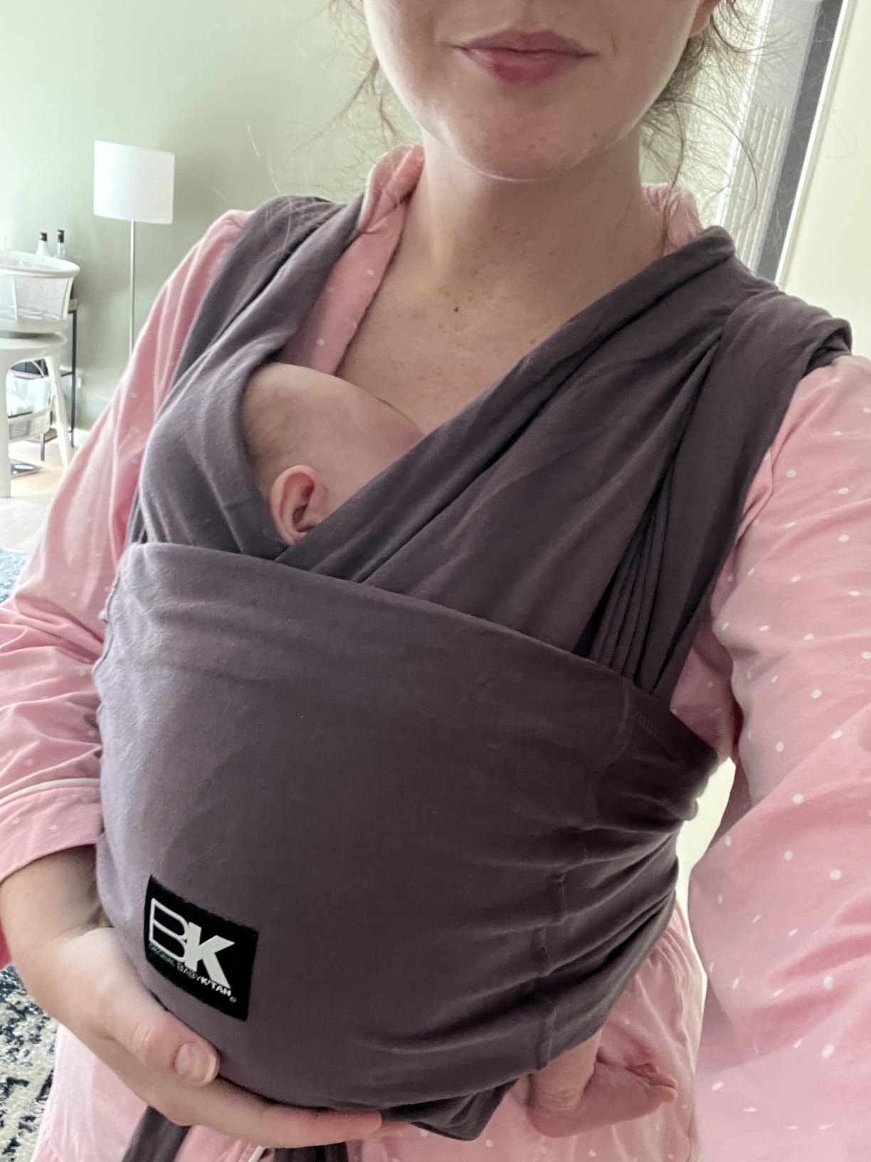 Original Baby K'tan Baby Carrier: #1 Easy Pre-Wrapped, Soft, Slip-On, No Rings, No Buckles | 5 in 1 Baby Sling for Hands-Free Comfort | Heather Grey | X-Small customer photo 2
