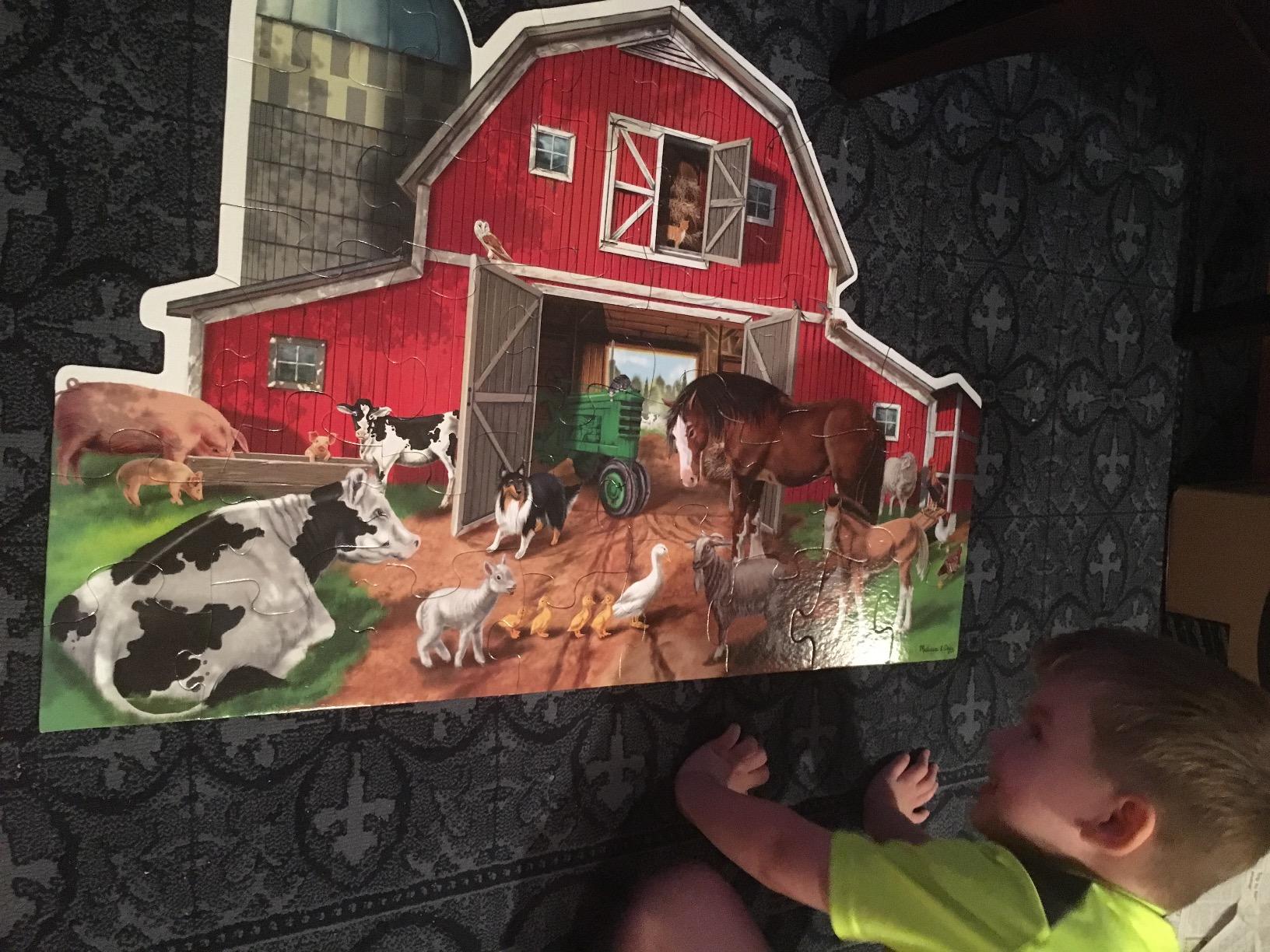 Melissa & Doug Busy Barn Shaped Jumbo Floor Puzzle (32 Pieces, 2 x 3 Feet) customer photo 2