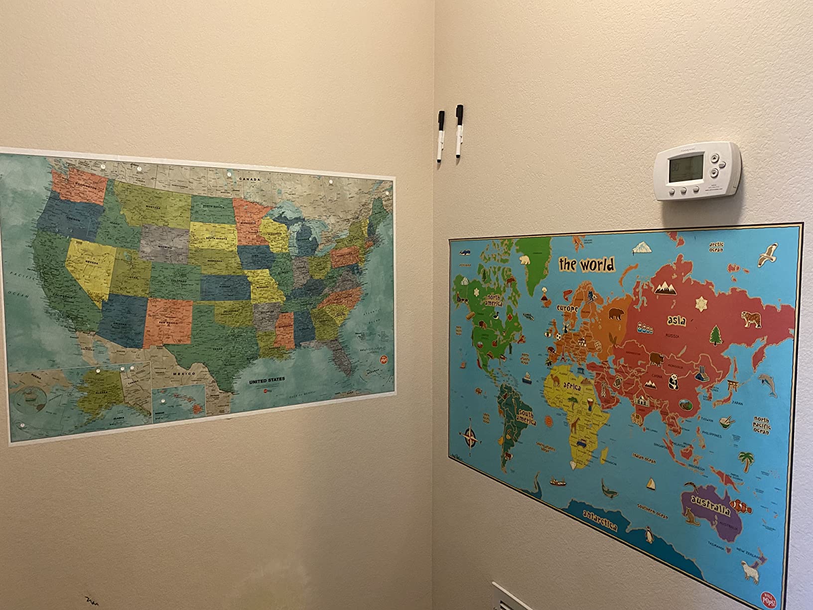 WallPops, Wall Pops WallPops: Kids World Dry Erase Map Decal, Wall Decal, Multi, 24in x 36in customer photo 2