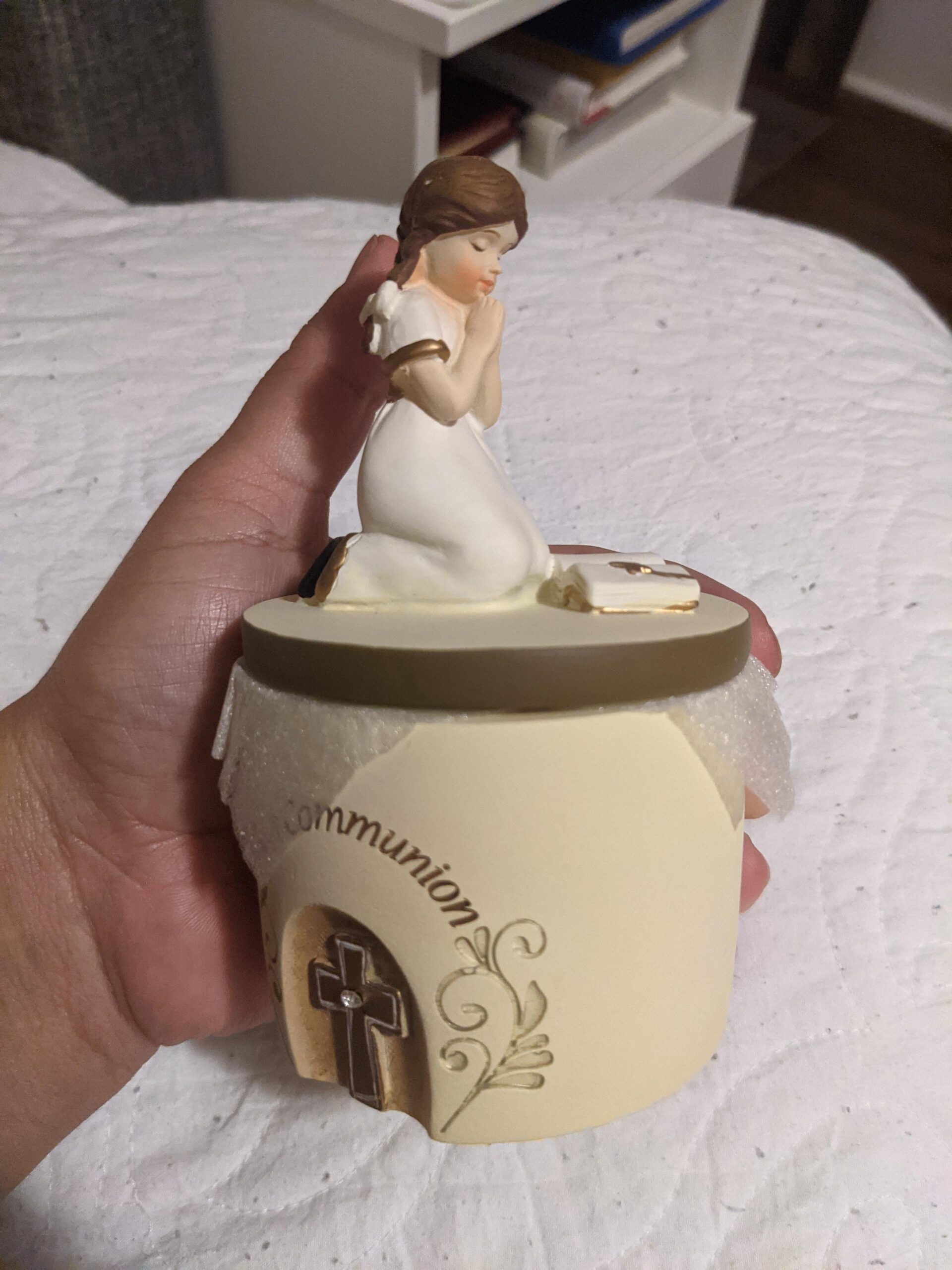 Dicksons First Communion Praying Boy Resin Stone 5 inch Keepsake Box customer photo 1