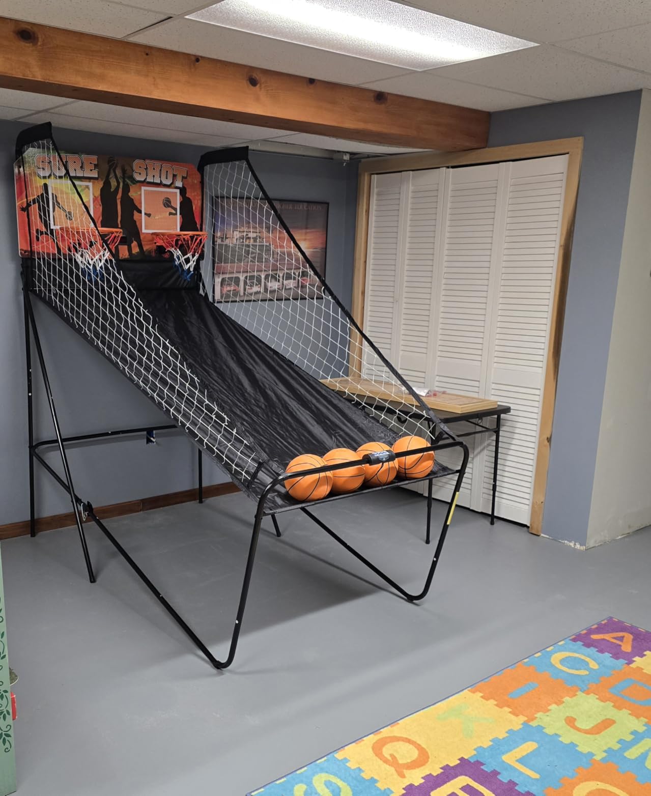 Hathaway Sure Shot 81-in Dual Basketball Arcade Game for Game Room - LED Scoring, Foldable Indoor Design, Steel Frame, 8 Game Modes, Pump & Dual Hoops customer photo 1
