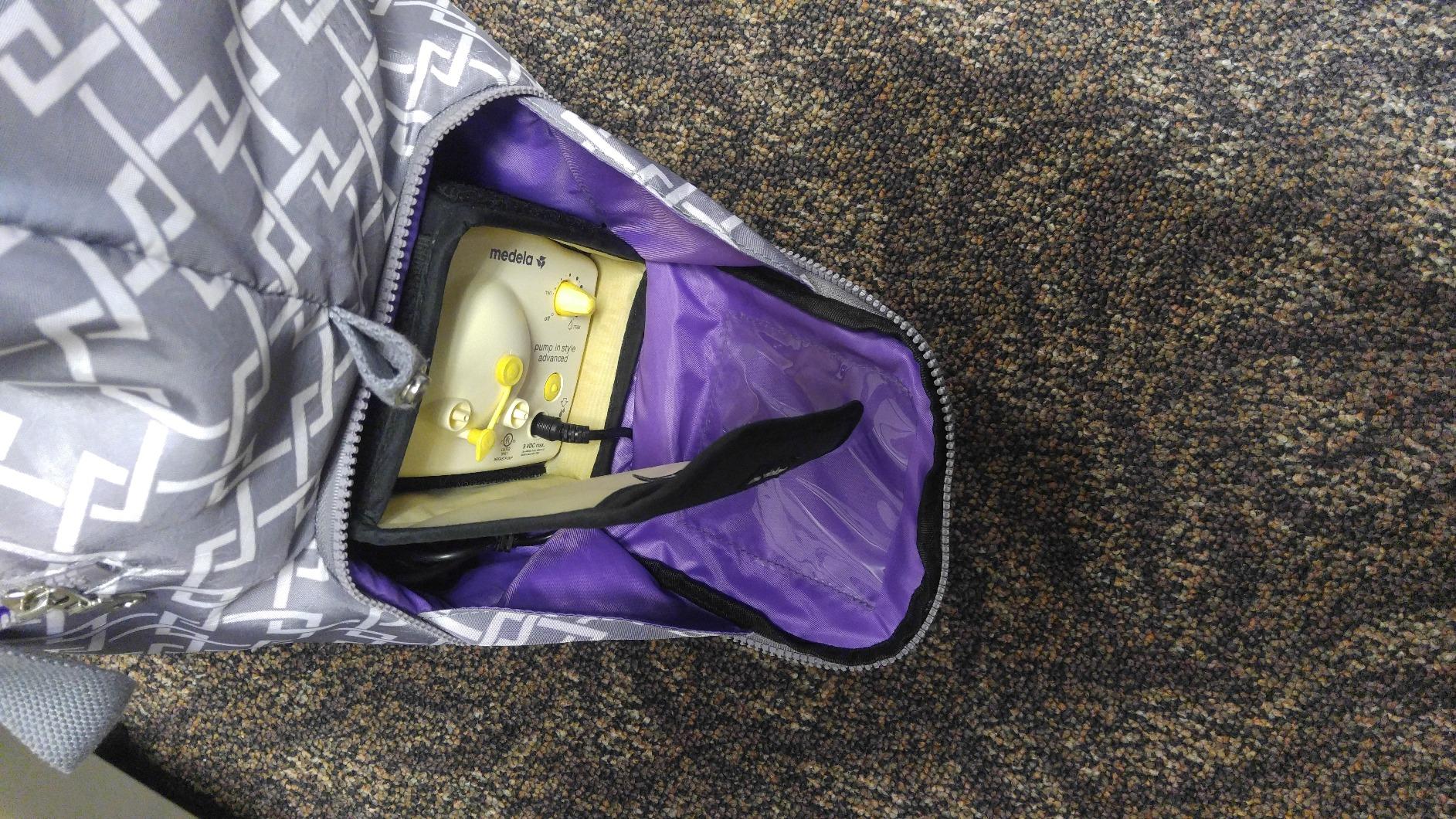 Sarah Wells Lizzy Breast Pump Bag - Stylish Pump Tote with Insulated Cooler Pocket, Laptop Sleeve & Spacious Side Compartment - Fits Portable Pumps & More - Easy-Clean, Lightweight Breastfeeding Bag (Grey) customer photo 2