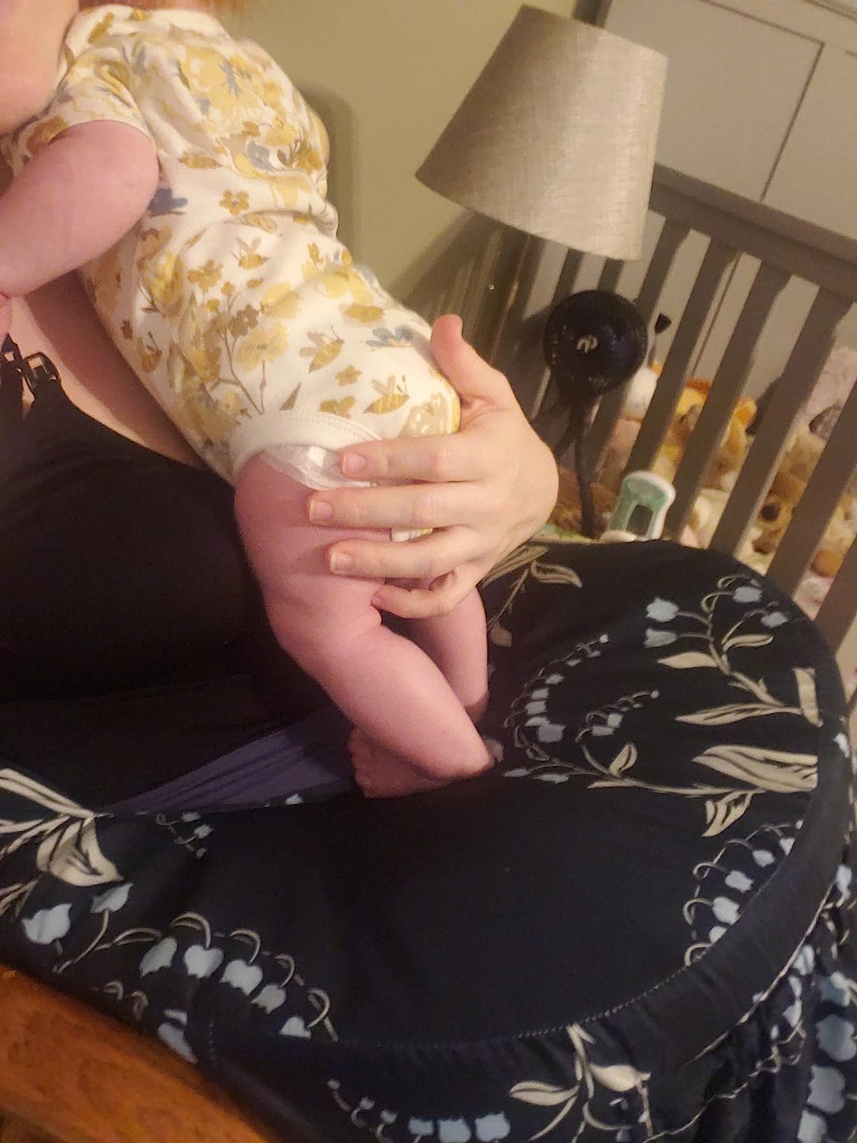My Brest Friend Original Nursing Pillow Enhanced Ergonomics Essential Breastfeeding Pillow Support For Mom & Baby W/ Convenient Side Pocket, Double Straps & slipcover, Midnight Poppy customer photo 2